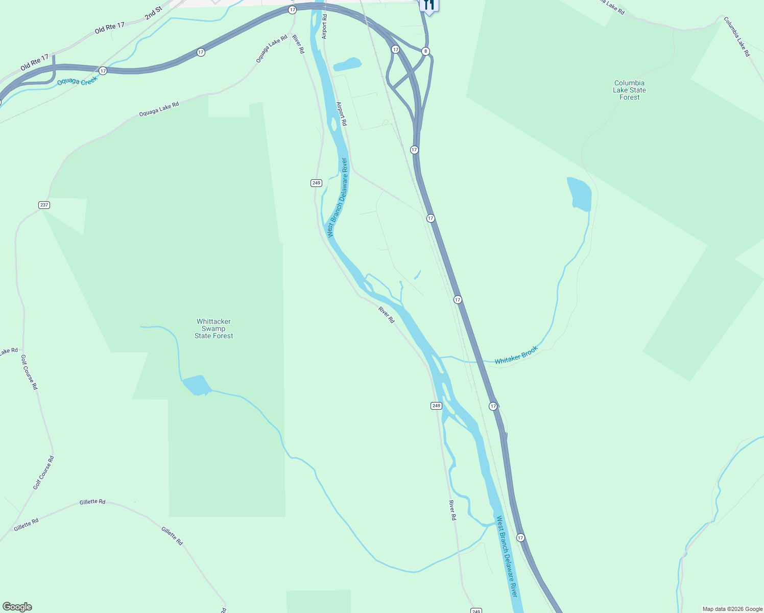 map of restaurants, bars, coffee shops, grocery stores, and more near 646 River Road in Deposit
