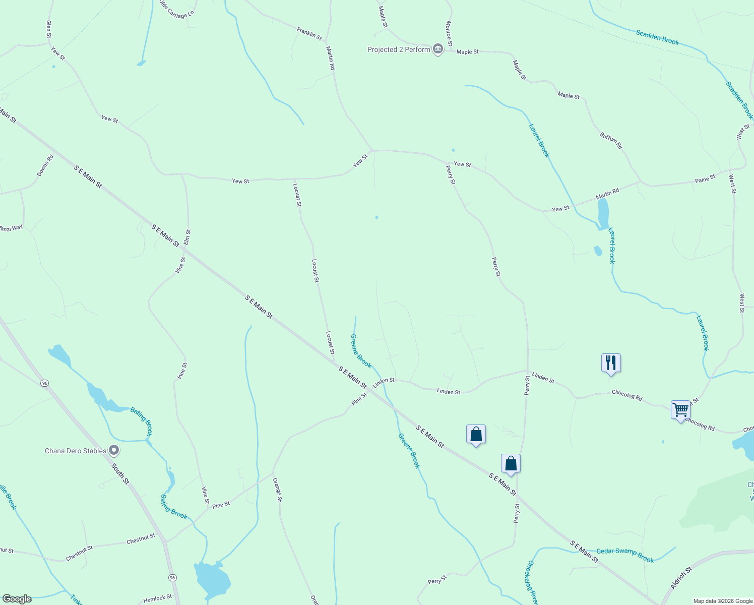 map of restaurants, bars, coffee shops, grocery stores, and more near 46 Fairbanks Court in Douglas