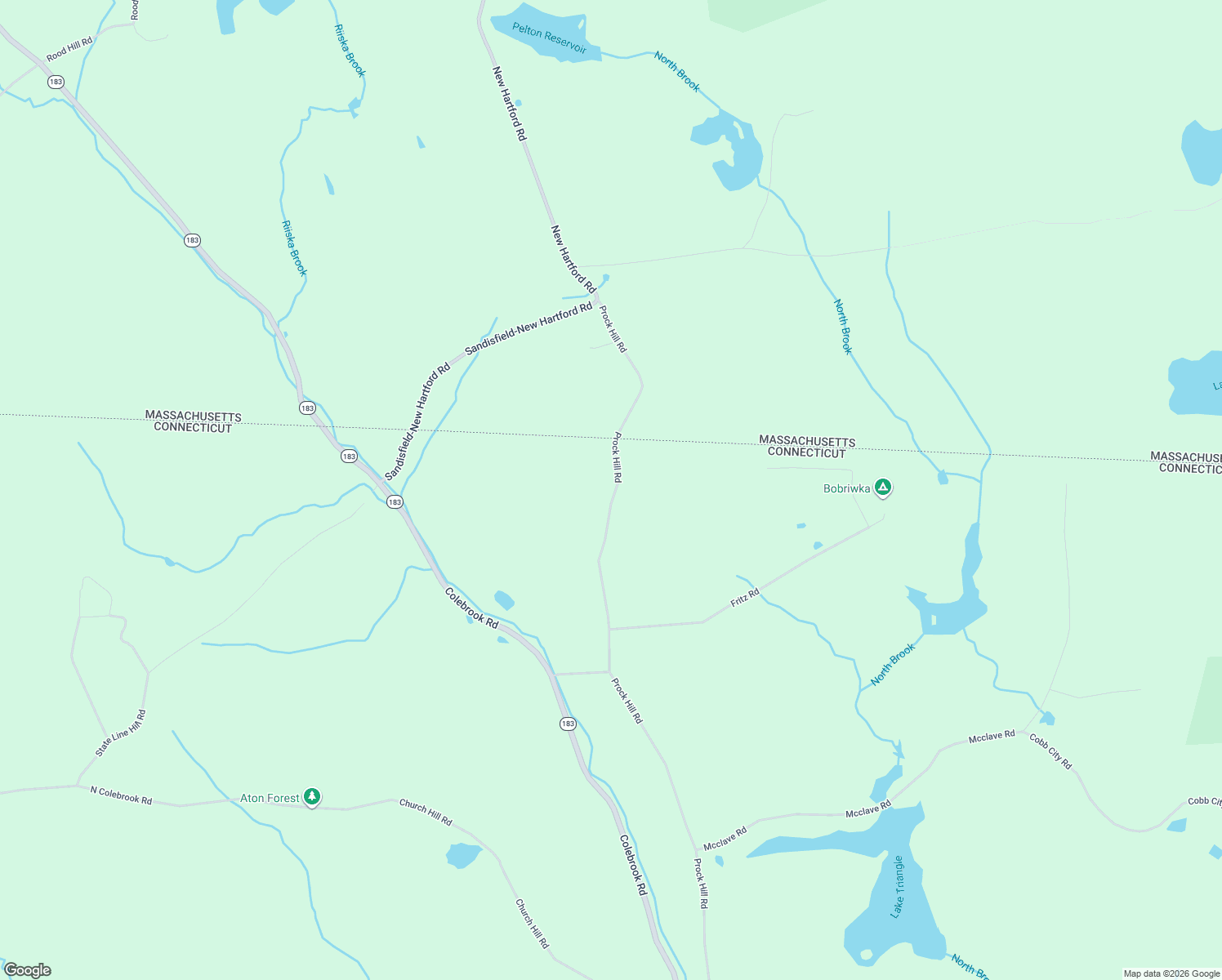 map of restaurants, bars, coffee shops, grocery stores, and more near 143 Prock Hill Road in Colebrook