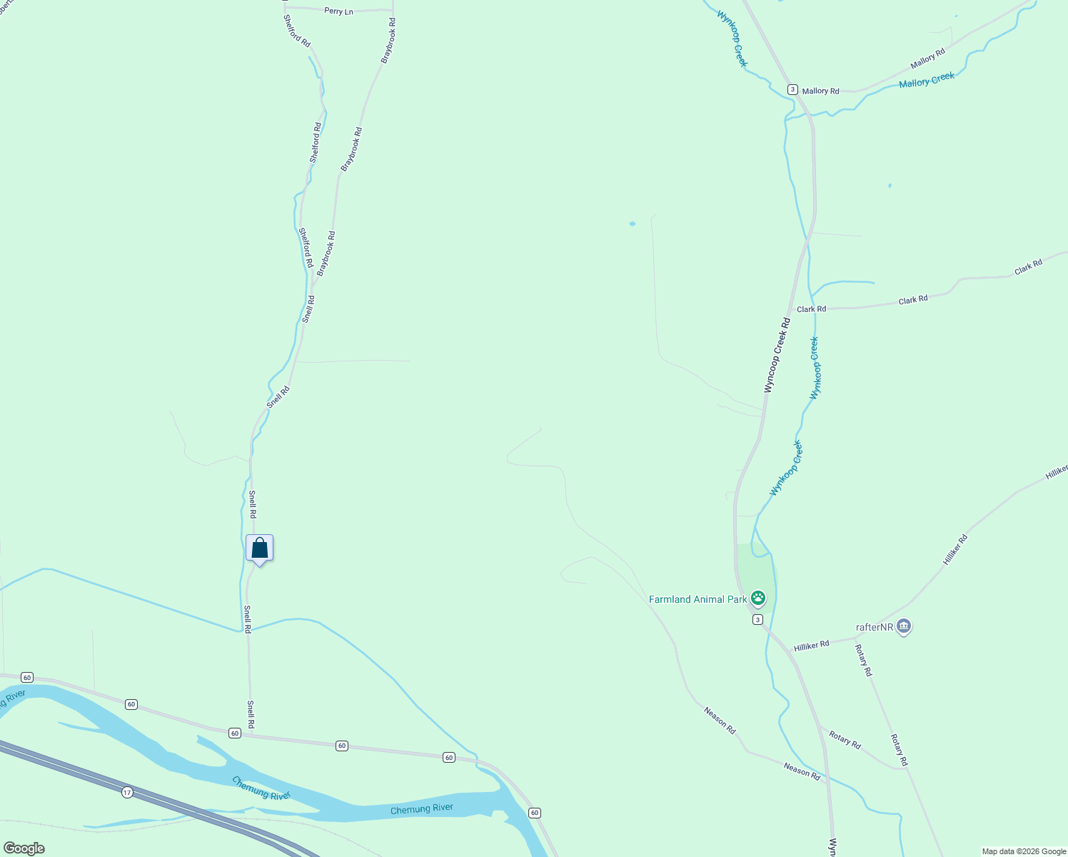 map of restaurants, bars, coffee shops, grocery stores, and more near 283 Neason Road in Chemung
