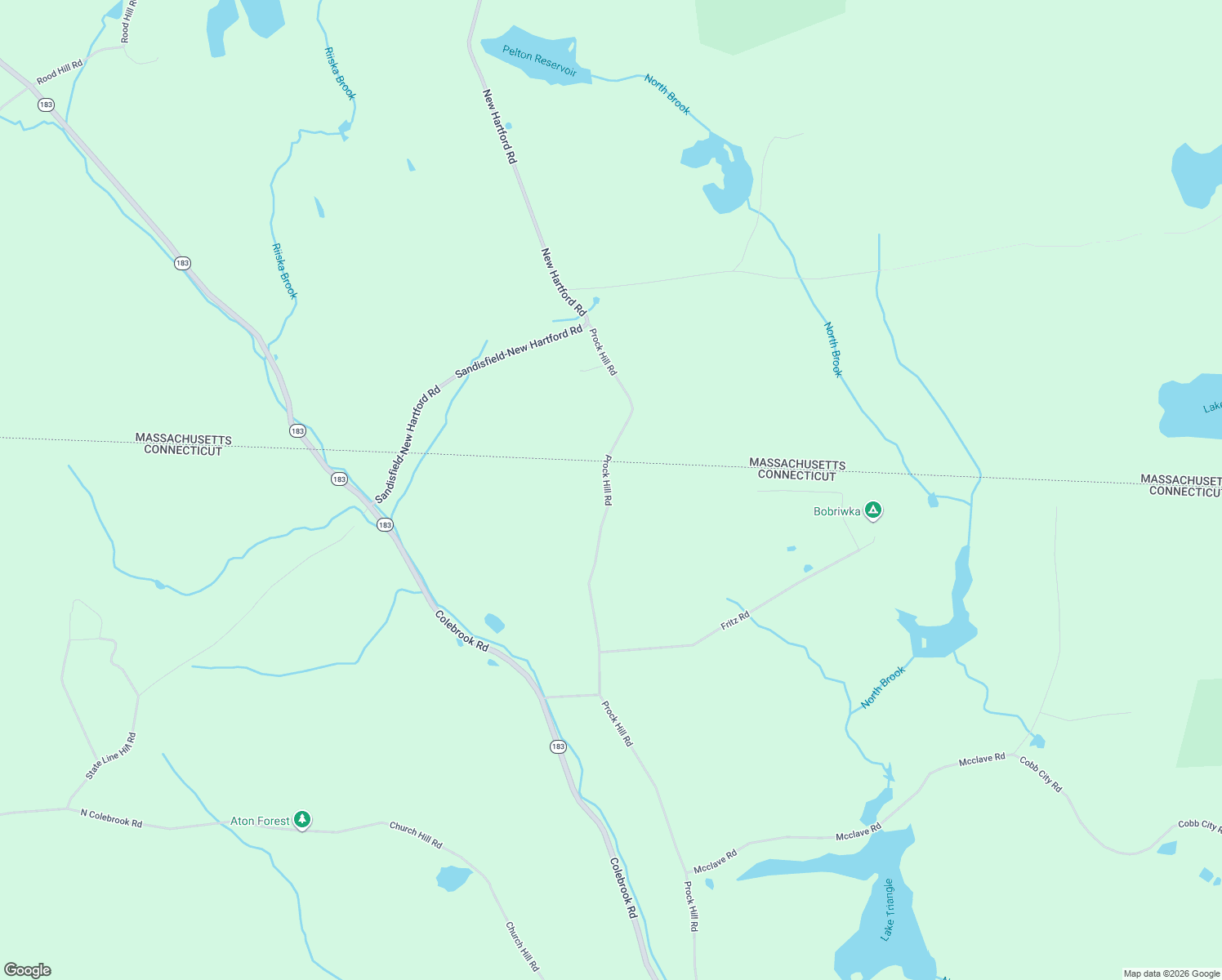 map of restaurants, bars, coffee shops, grocery stores, and more near 152 Prock Hill Road in Colebrook