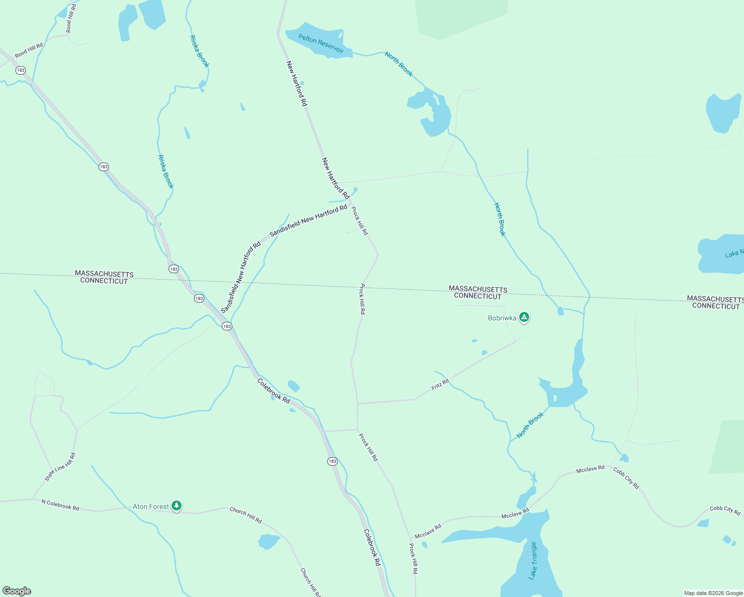 map of restaurants, bars, coffee shops, grocery stores, and more near 152 Prock Hill Road in Colebrook