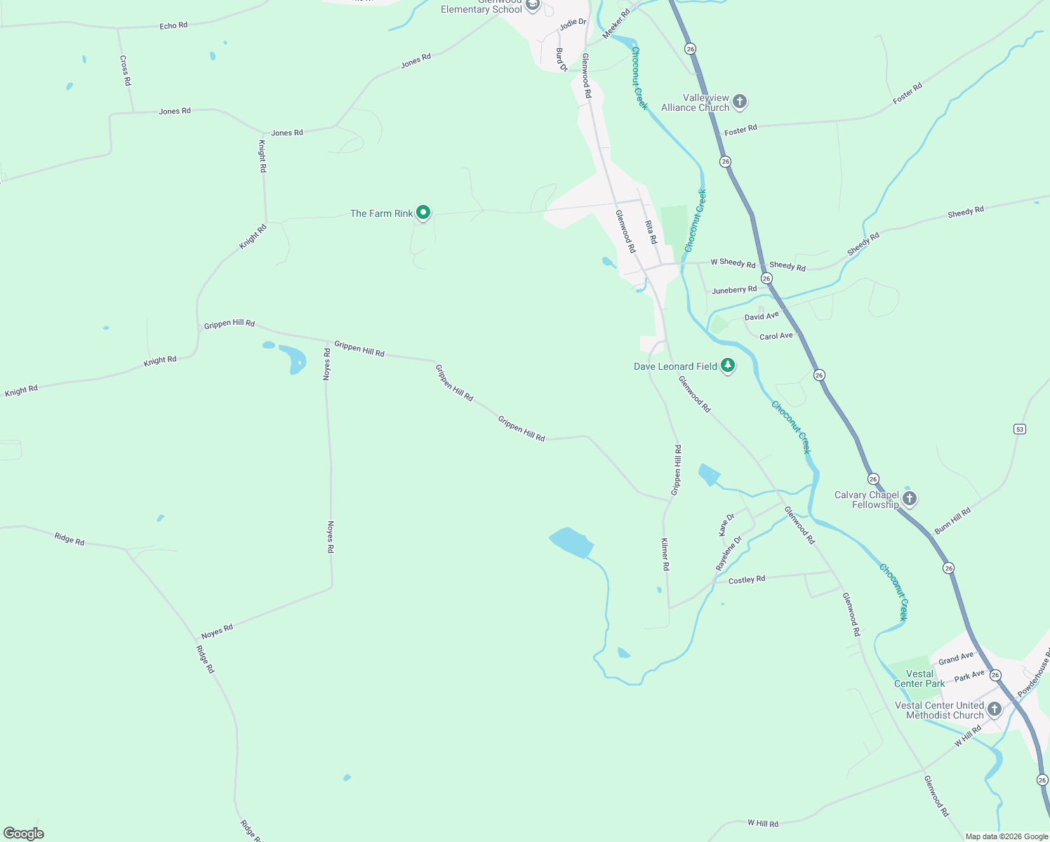 map of restaurants, bars, coffee shops, grocery stores, and more near 223-237 Grippen Hill Road in Vestal