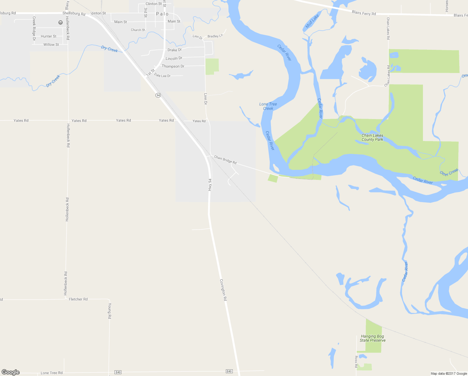 map of restaurants, bars, coffee shops, grocery stores, and more near 105 Samson Lane in Palo