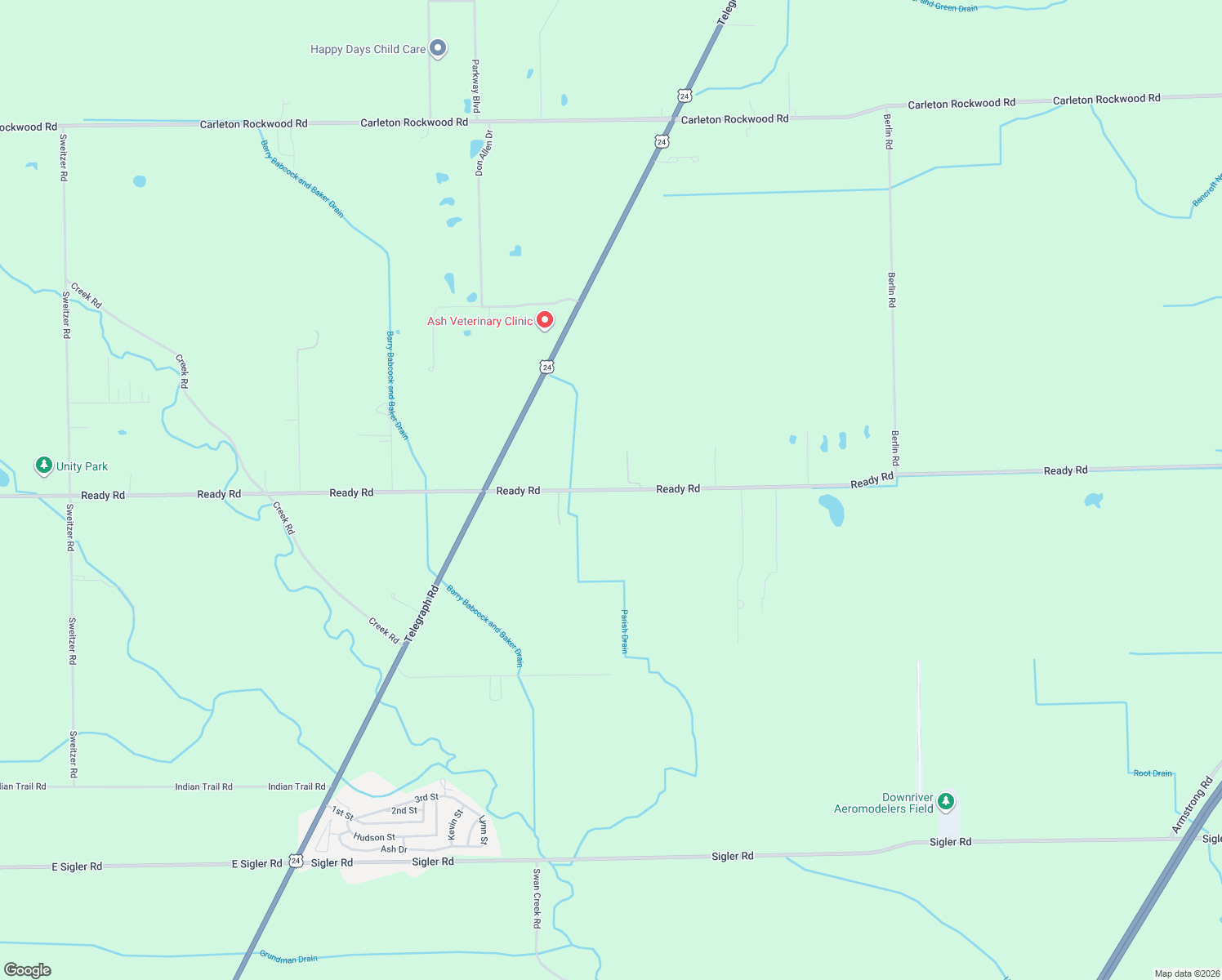 map of restaurants, bars, coffee shops, grocery stores, and more near 3123 Ready Road in Monroe County