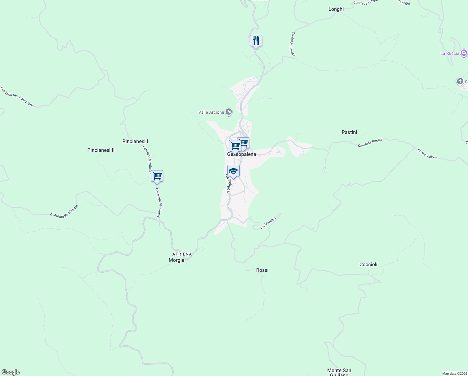 map of restaurants, bars, coffee shops, grocery stores, and more near 21 Via Monte Calvario in Gessopalena