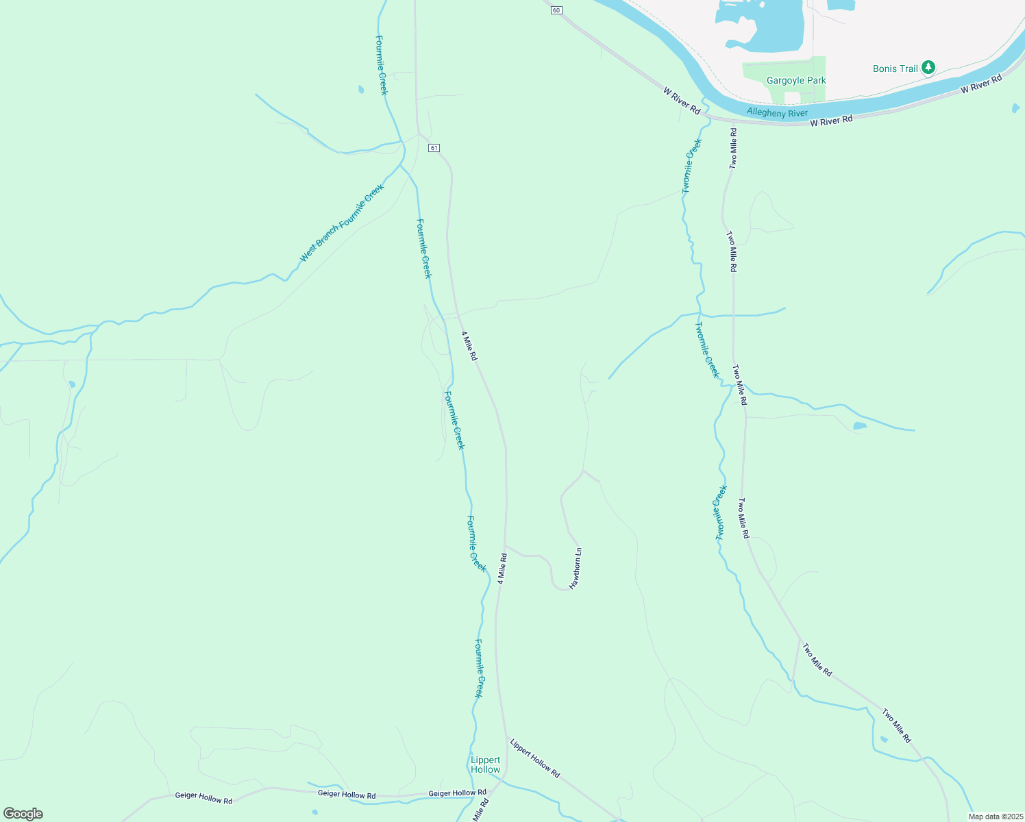 map of restaurants, bars, coffee shops, grocery stores, and more near 1172 4 Mile Road in Allegany