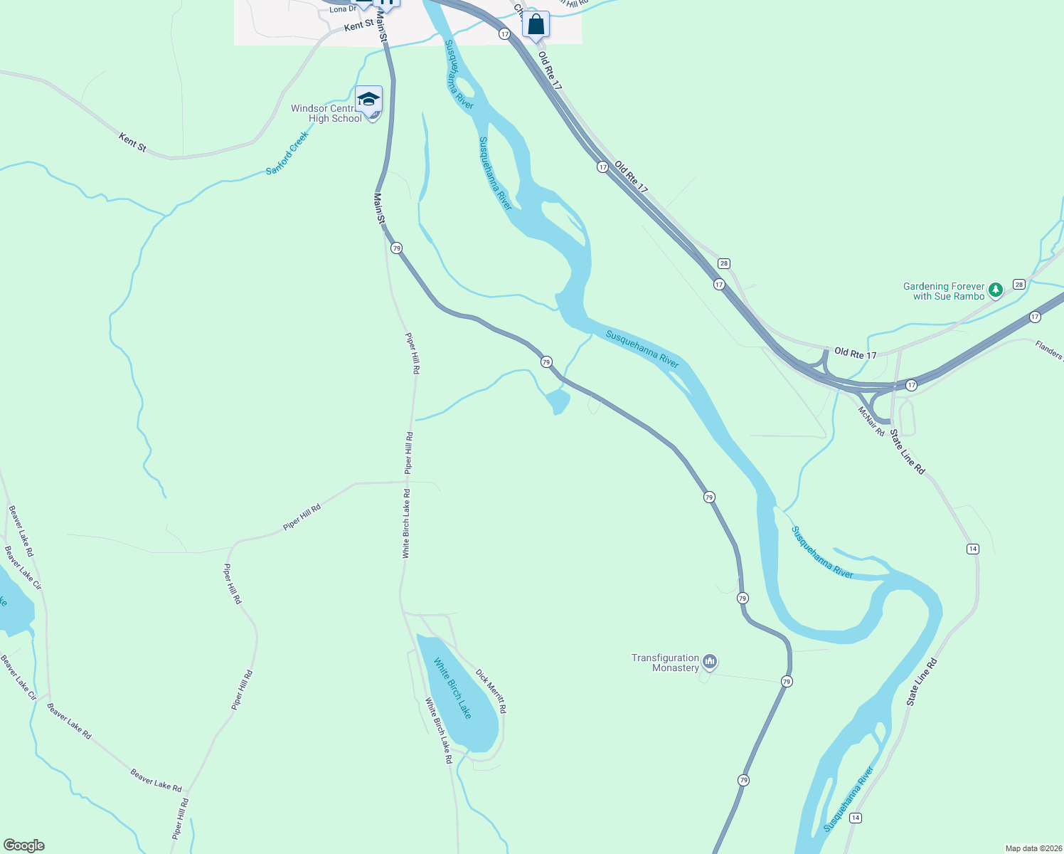 map of restaurants, bars, coffee shops, grocery stores, and more near 945 New York 79 in Windsor