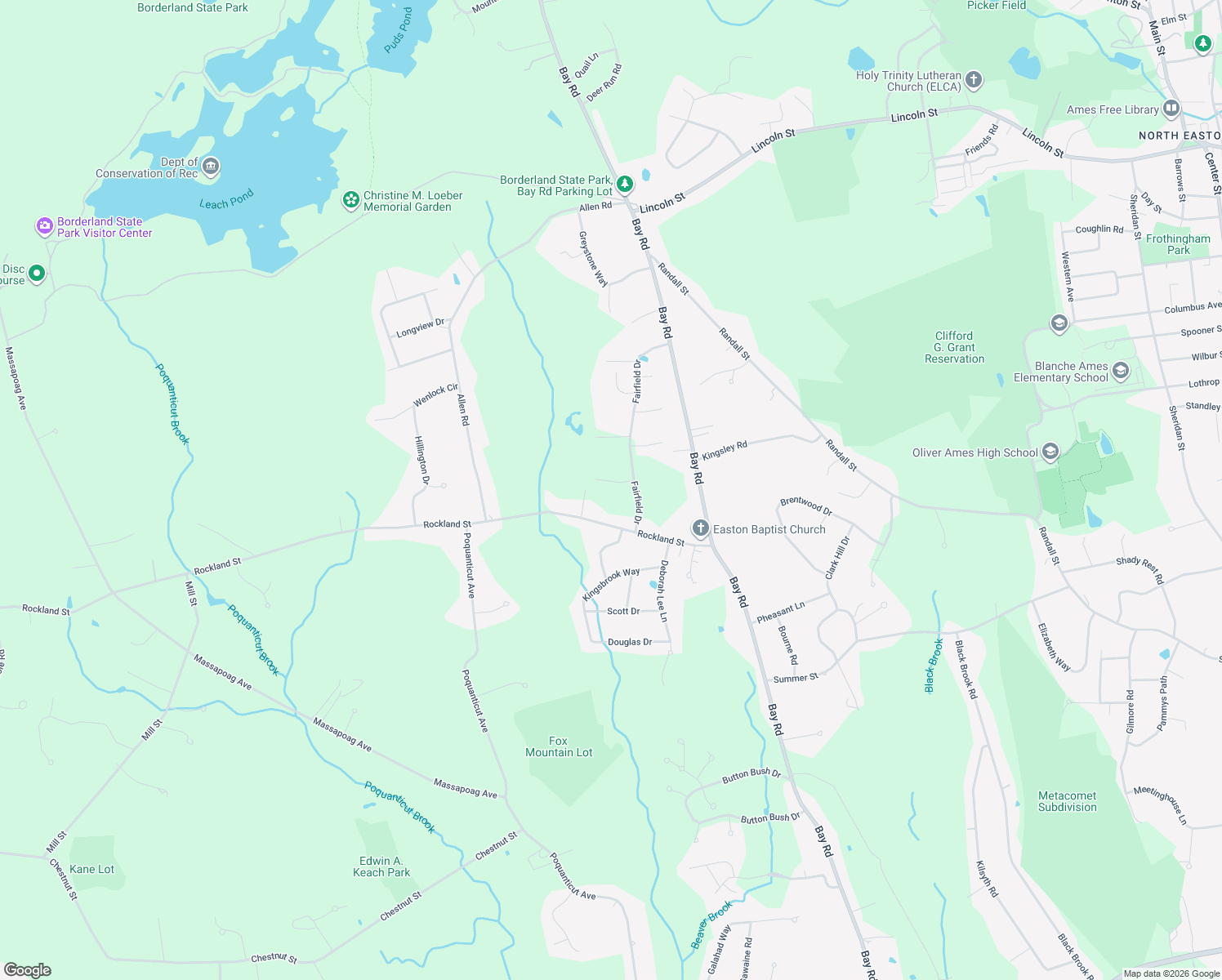 map of restaurants, bars, coffee shops, grocery stores, and more near 8 Waterbury Lane in Easton