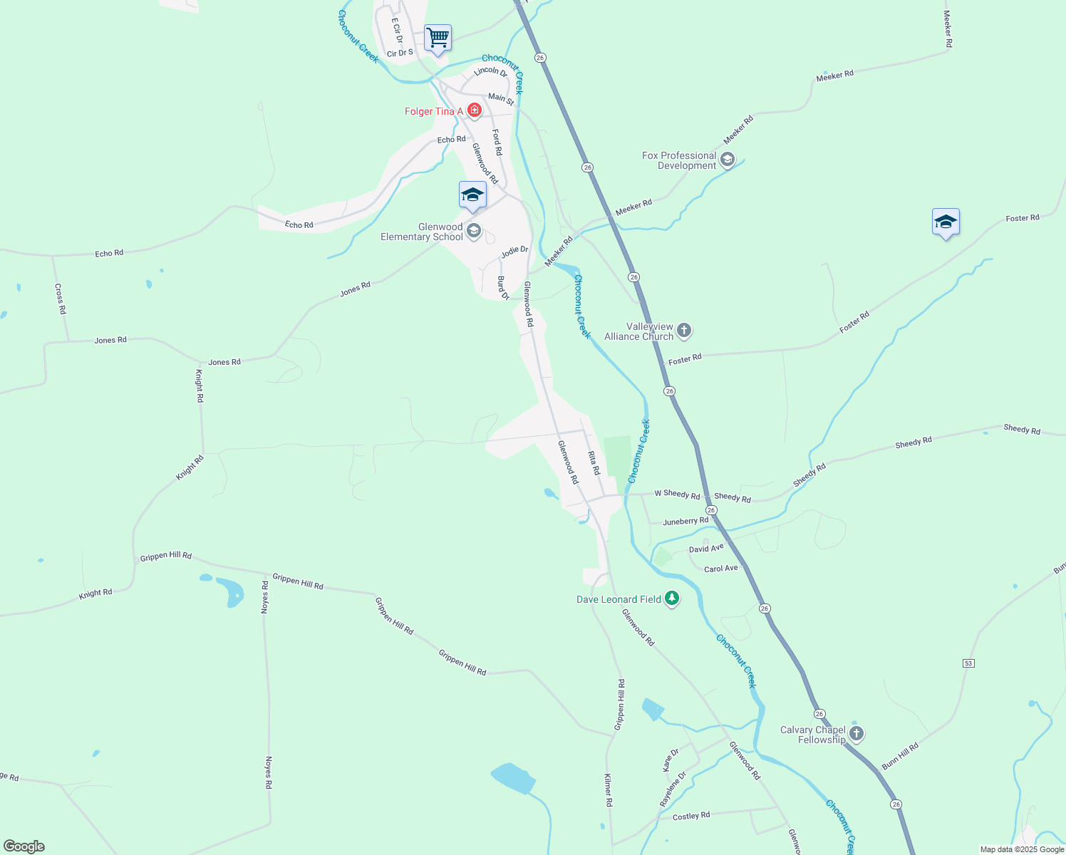 map of restaurants, bars, coffee shops, grocery stores, and more near 312 Anderson Road in Vestal