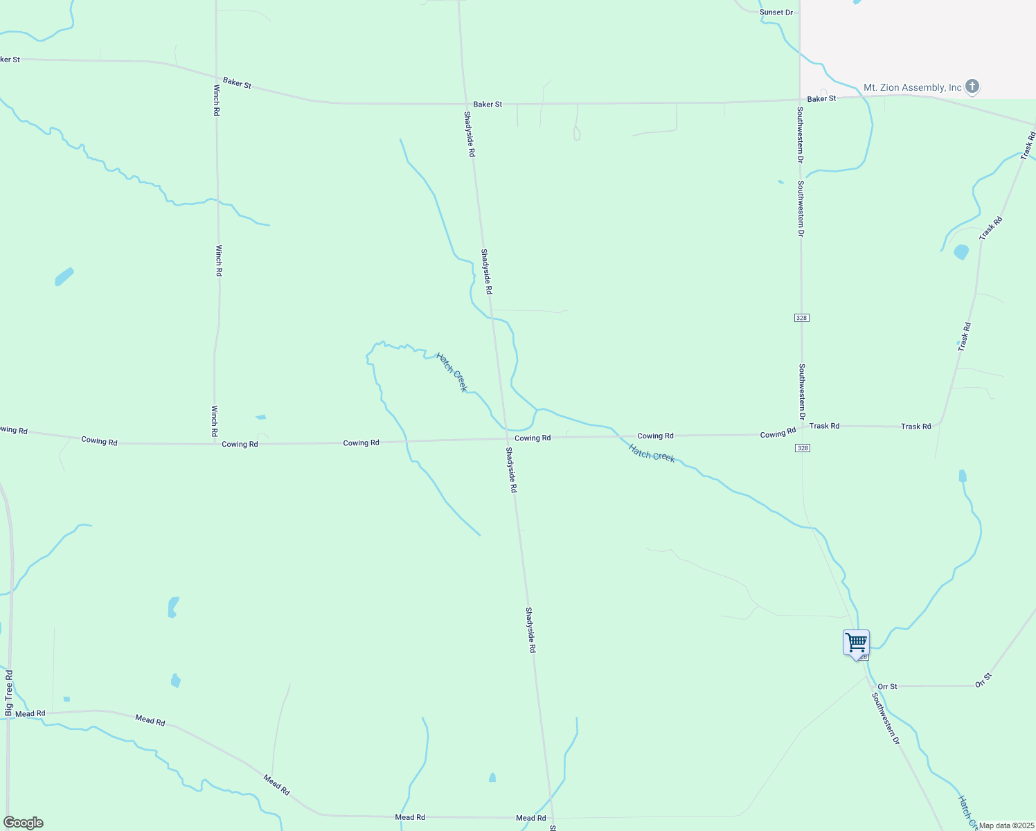 map of restaurants, bars, coffee shops, grocery stores, and more near 1402 Shadyside Road in Lakewood