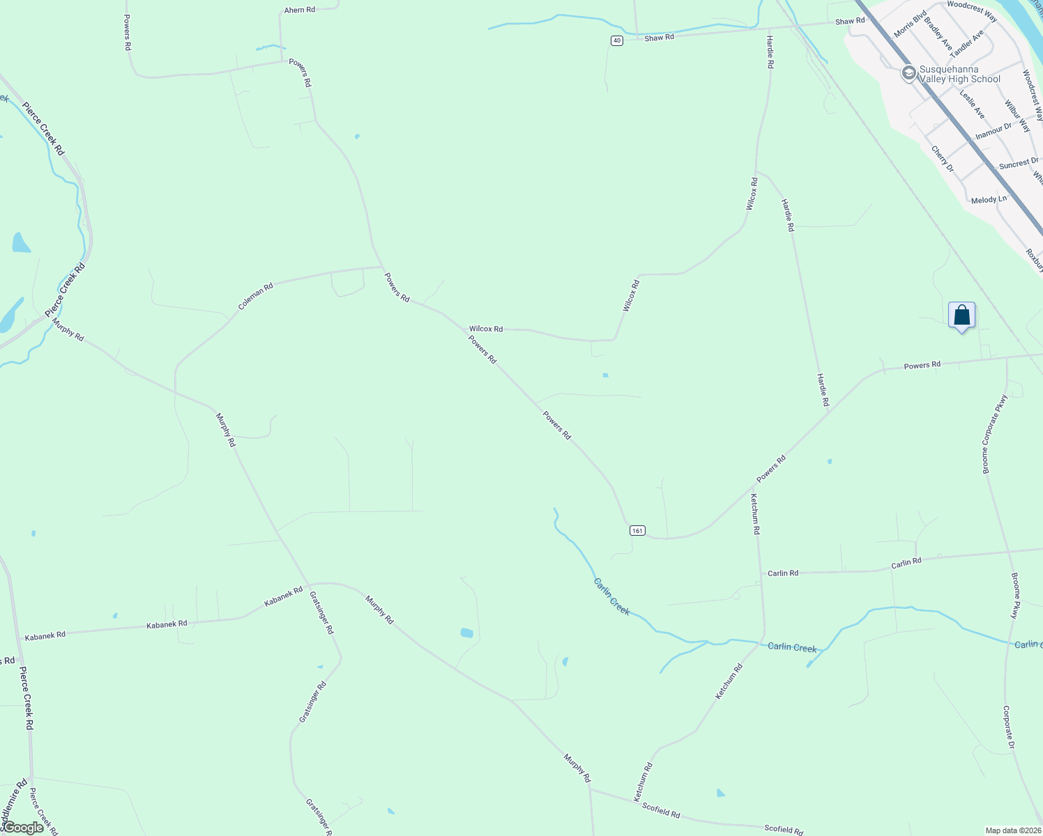 map of restaurants, bars, coffee shops, grocery stores, and more near 650 Powers Road in Conklin