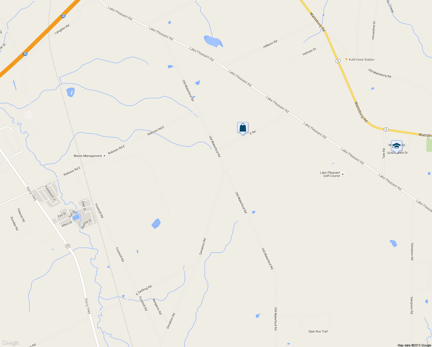 map of restaurants, bars, coffee shops, grocery stores, and more near 1840 Donation Rd in Erie