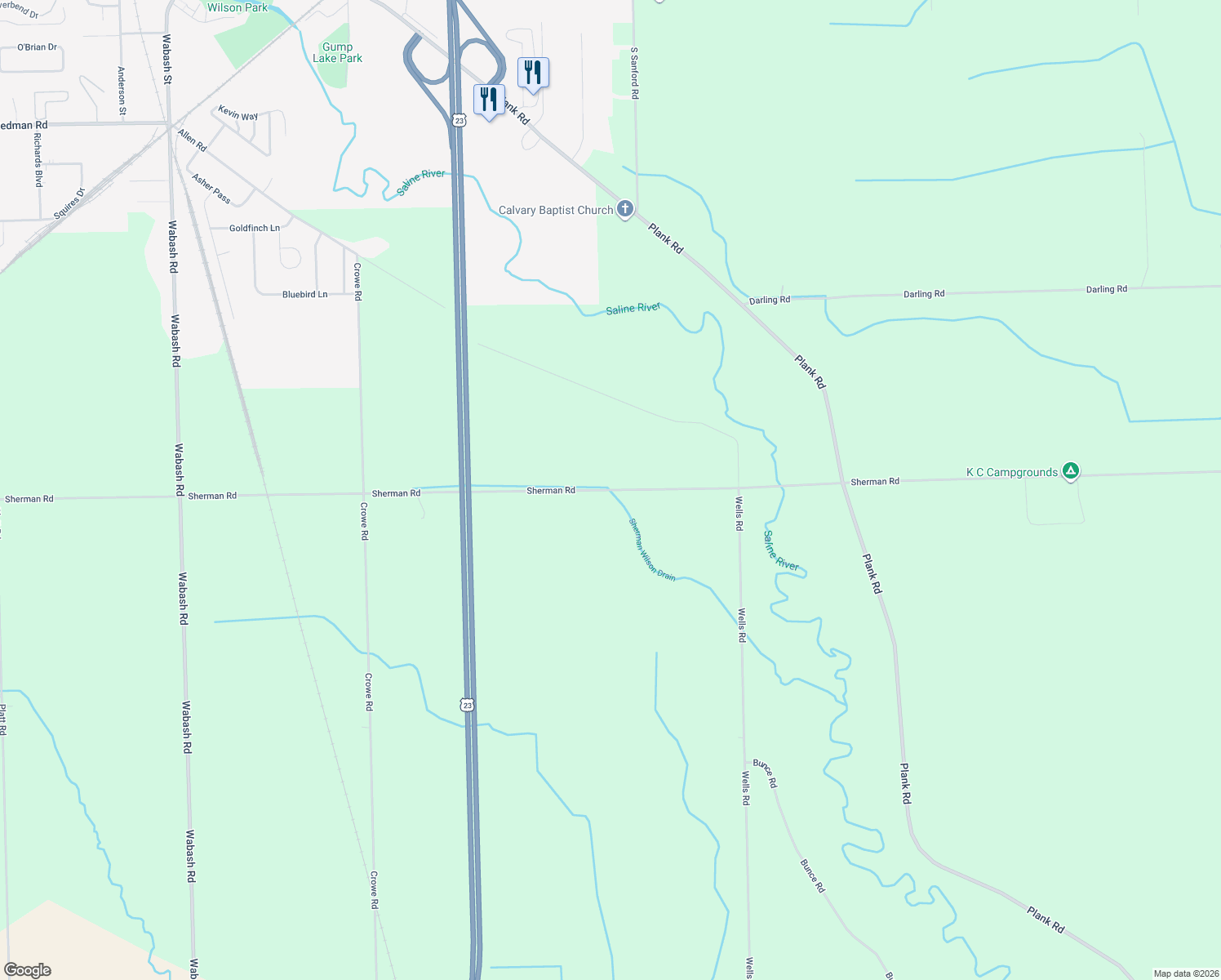 map of restaurants, bars, coffee shops, grocery stores, and more near 15176 Sherman Rd in Milan