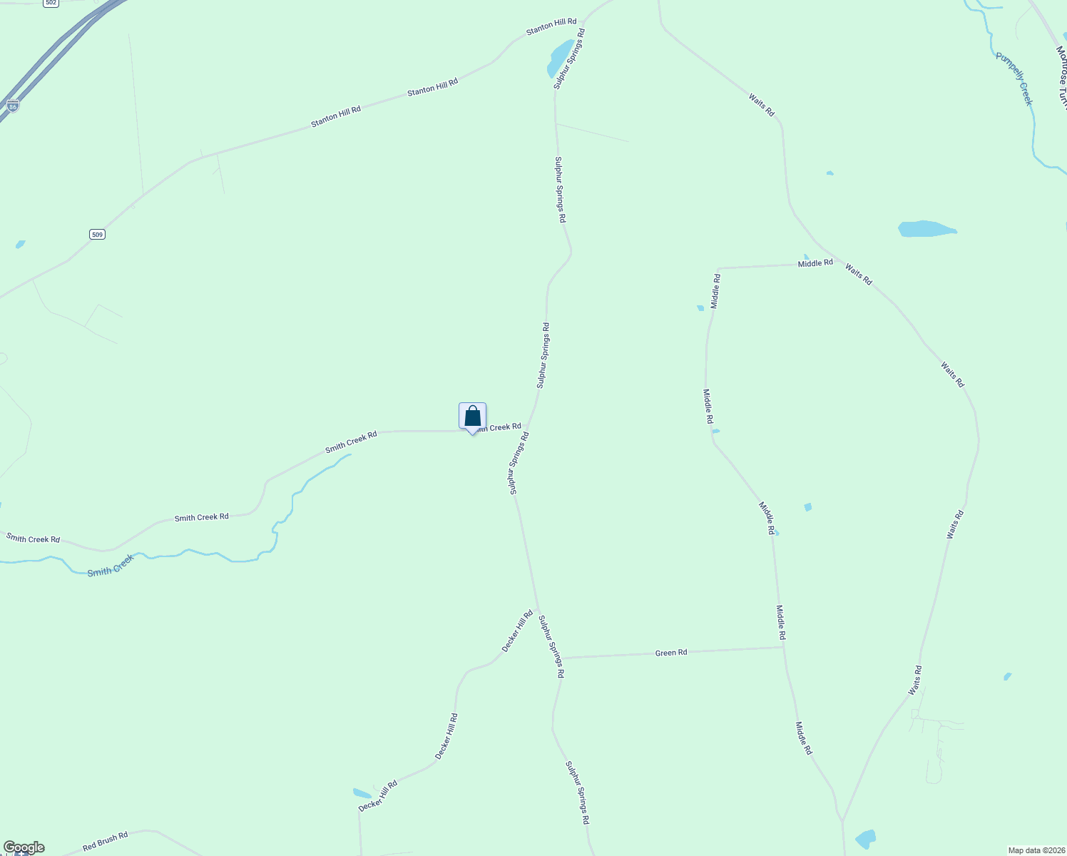 map of restaurants, bars, coffee shops, grocery stores, and more near 2065 Sulpher Springs Rd in Owego