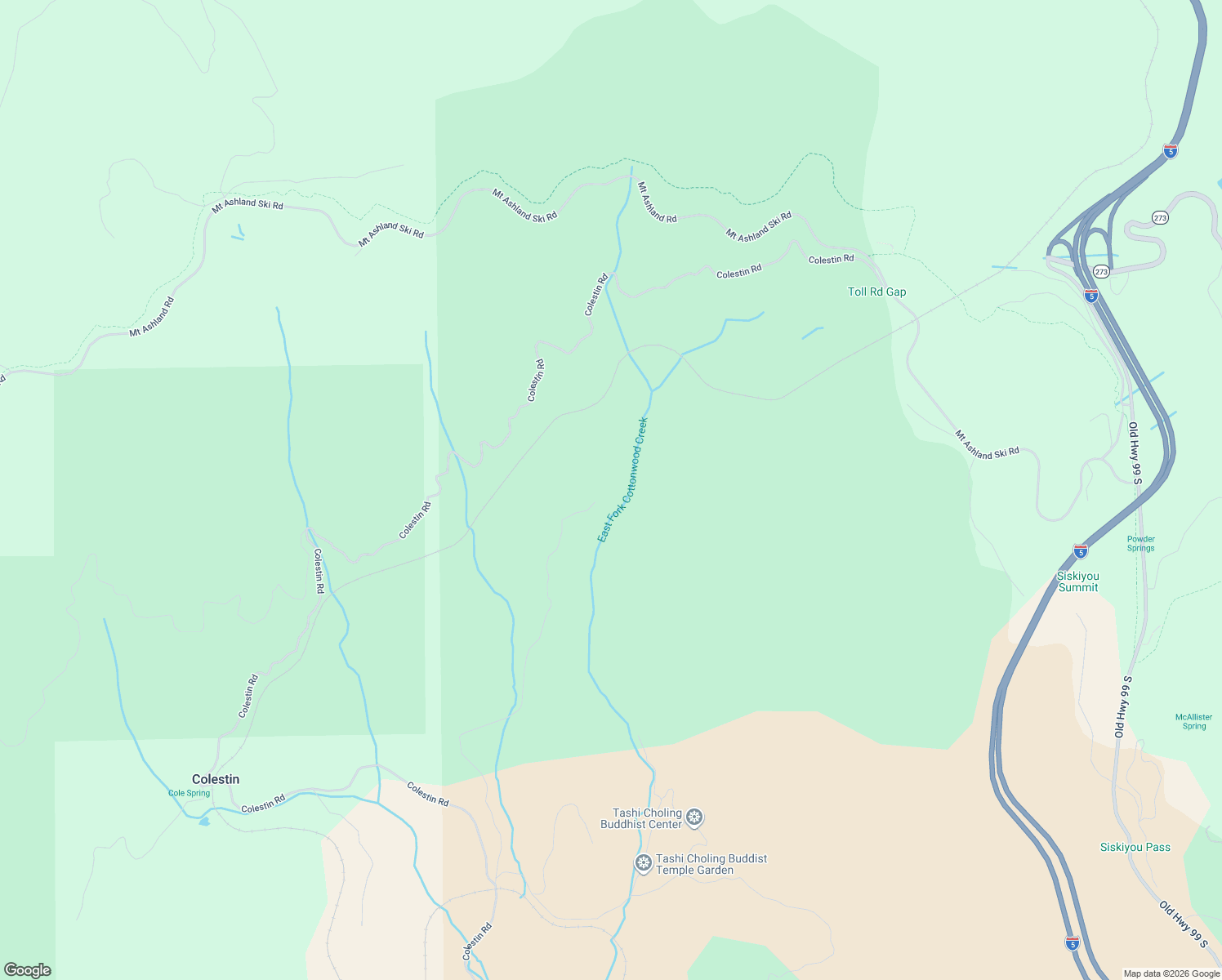 map of restaurants, bars, coffee shops, grocery stores, and more near 2000 Colestin Road in Ashland