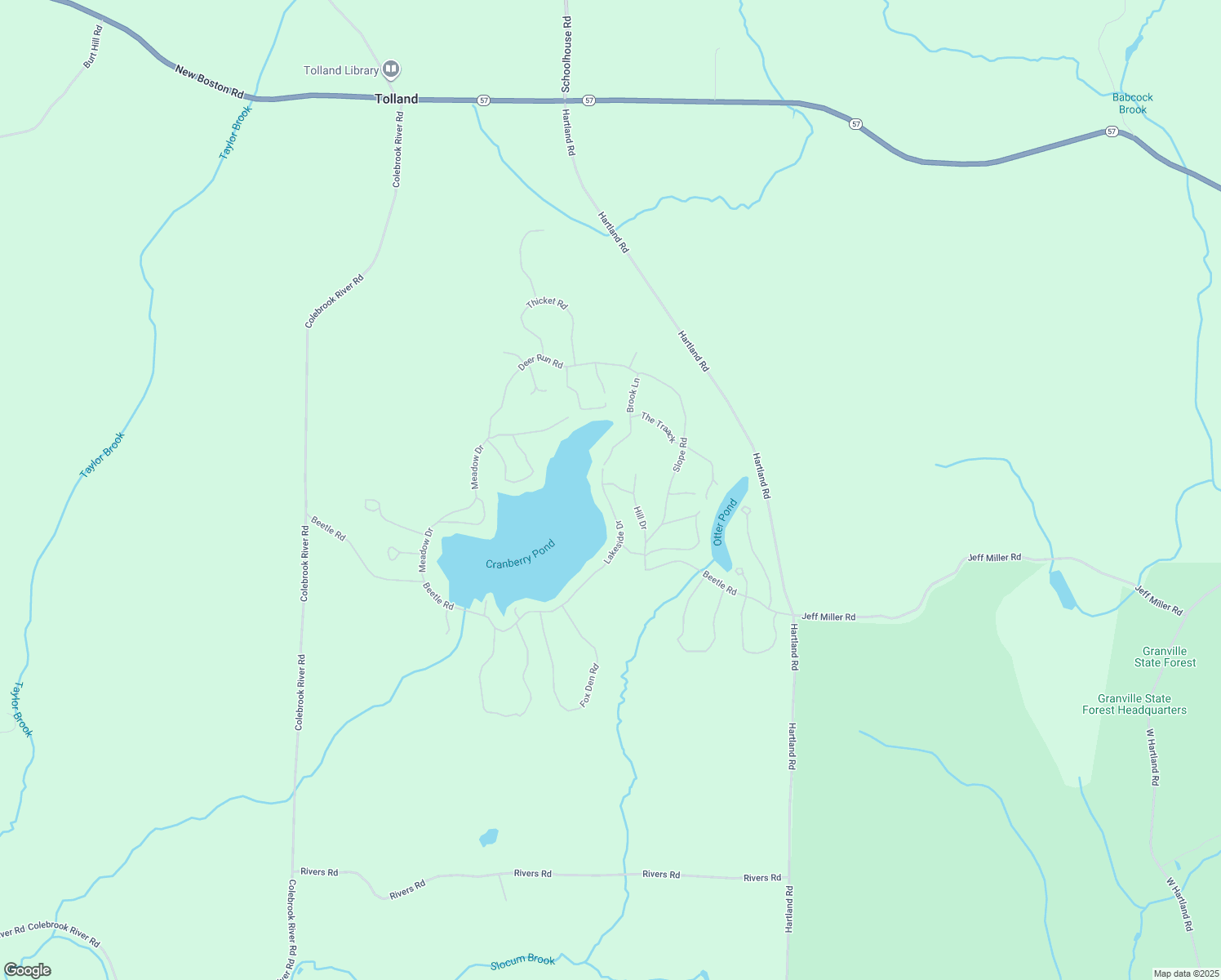 map of restaurants, bars, coffee shops, grocery stores, and more near 27 Ridge Road in Tolland