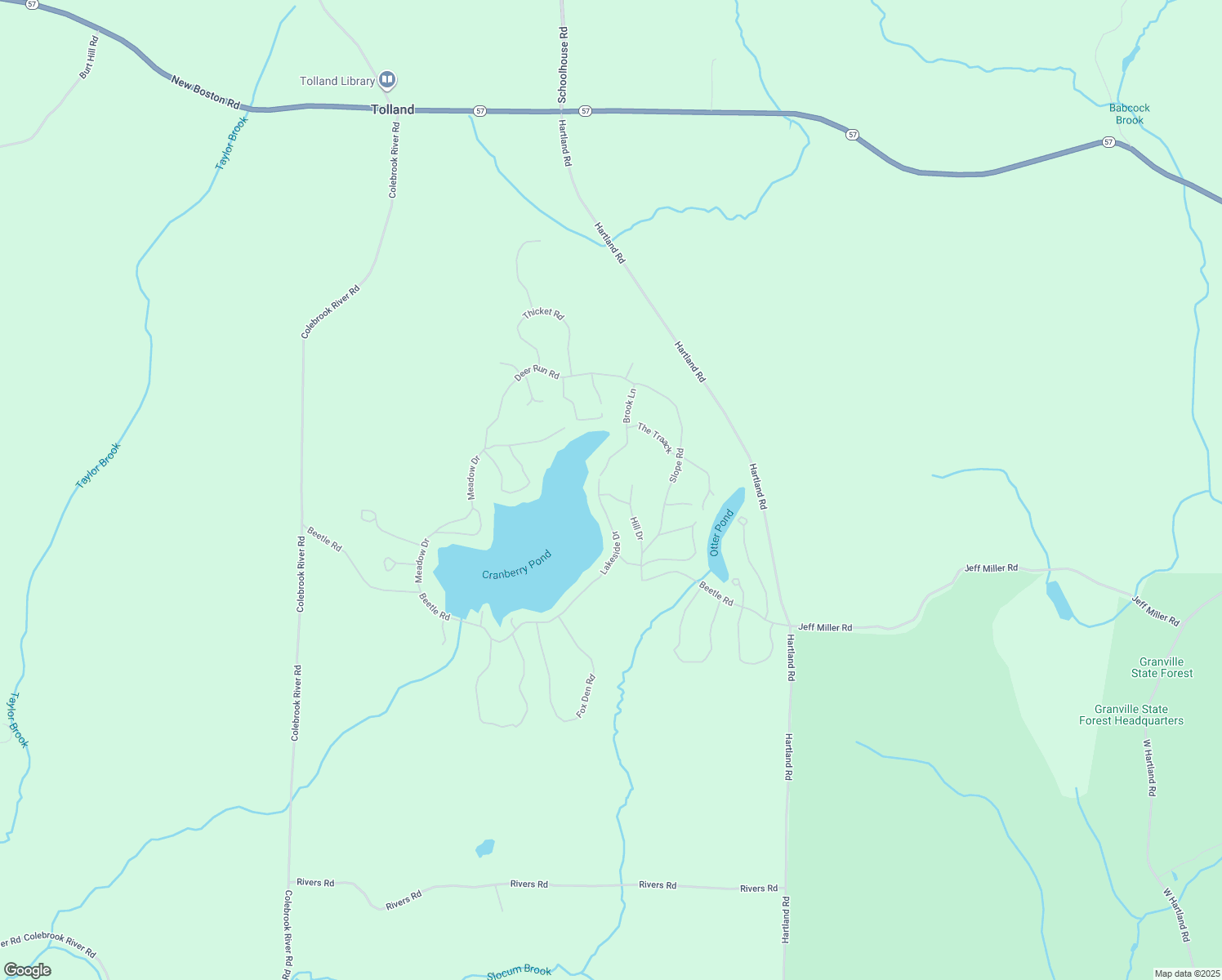 map of restaurants, bars, coffee shops, grocery stores, and more near 27 Ridge Road in Tolland