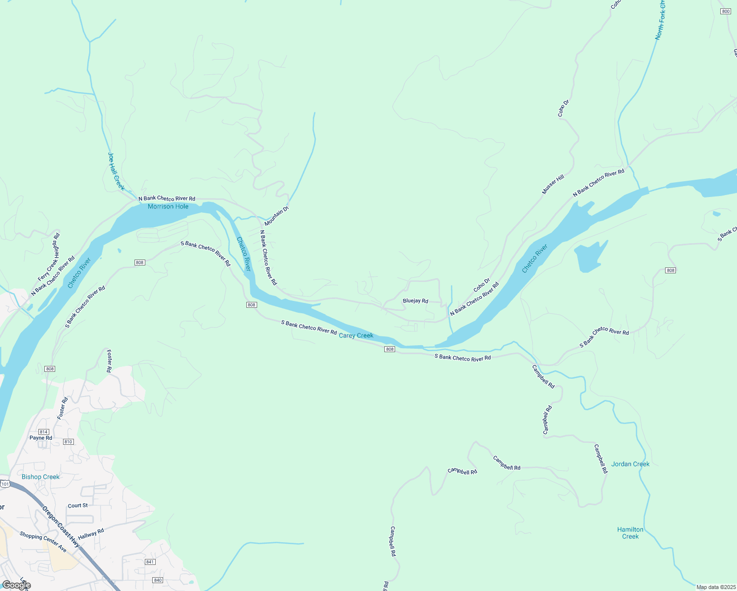 map of restaurants, bars, coffee shops, grocery stores, and more near 16919 Tule Road in Brookings