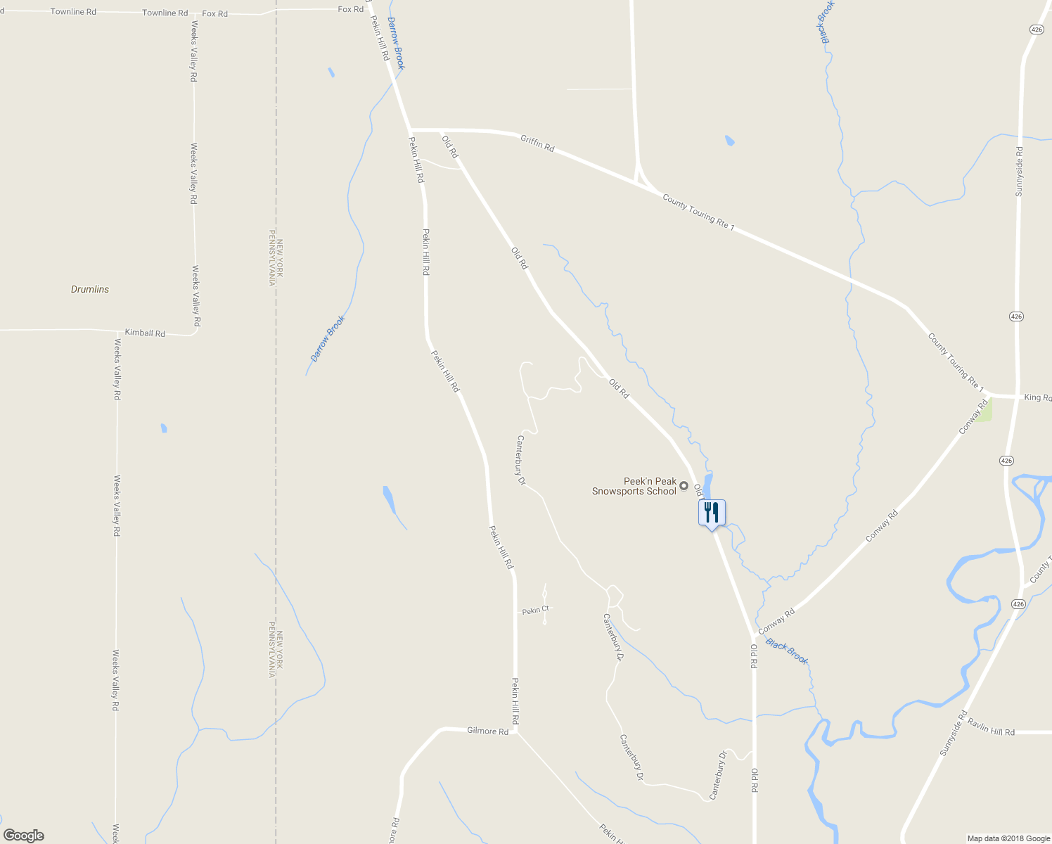map of restaurants, bars, coffee shops, grocery stores, and more near 8237 Canterbury Drive in Clymer