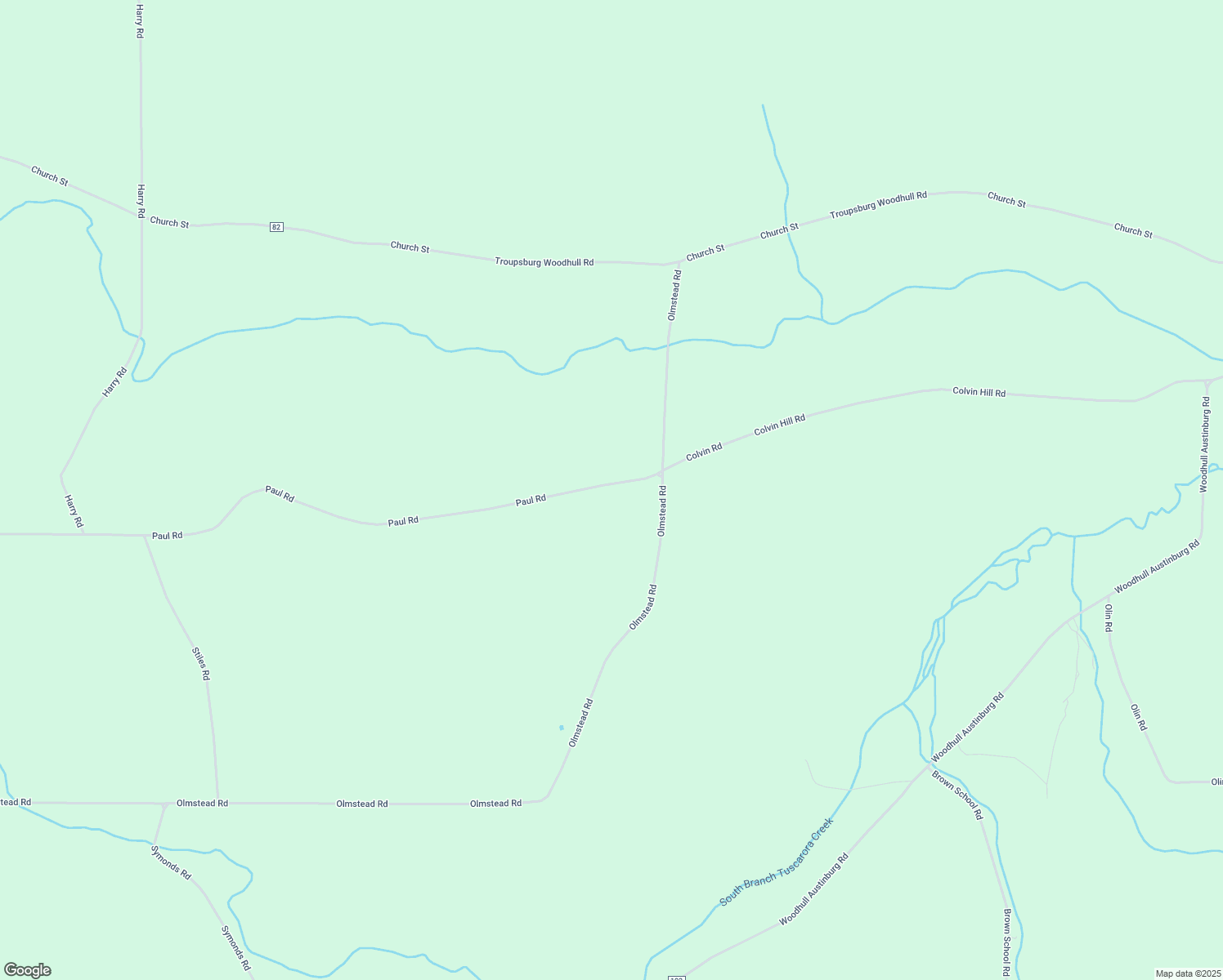map of restaurants, bars, coffee shops, grocery stores, and more near 4432 Paul Road in Woodhull