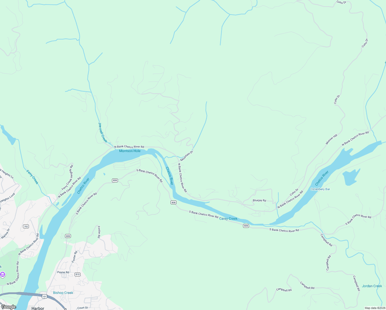 map of restaurants, bars, coffee shops, grocery stores, and more near 17105 Mountain Drive in Brookings