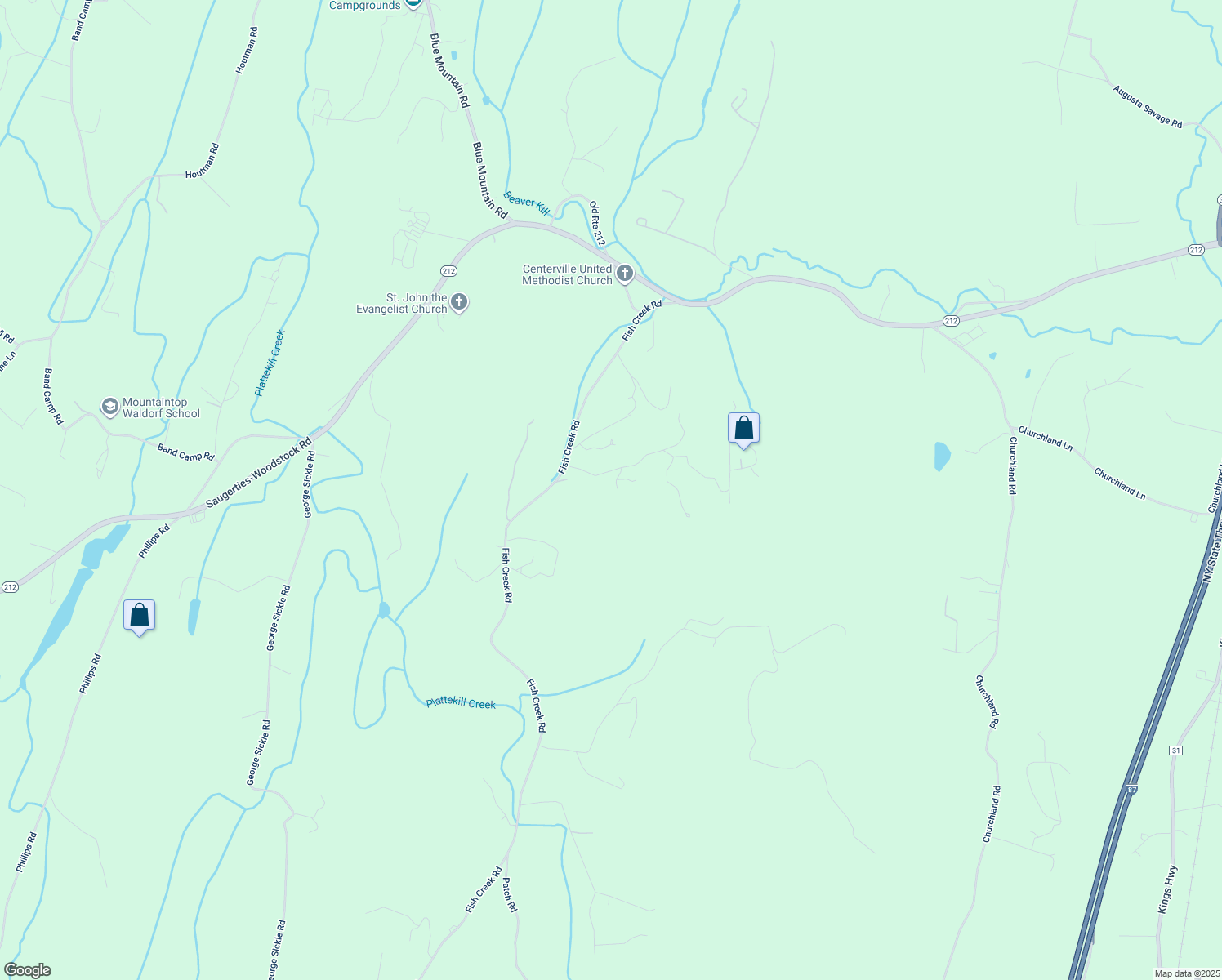 map of restaurants, bars, coffee shops, grocery stores, and more near 6 Laurel Court in Saugerties