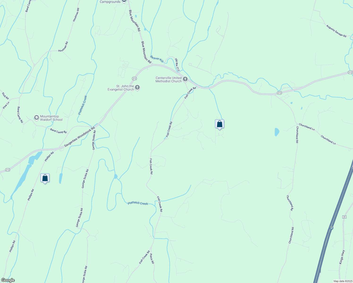 map of restaurants, bars, coffee shops, grocery stores, and more near 6 Laurel Court in Saugerties