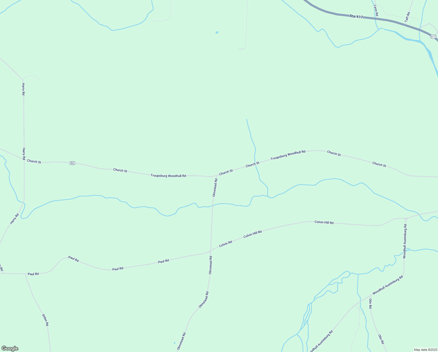 map of restaurants, bars, coffee shops, grocery stores, and more near 4555 County Road 82 in Woodhull