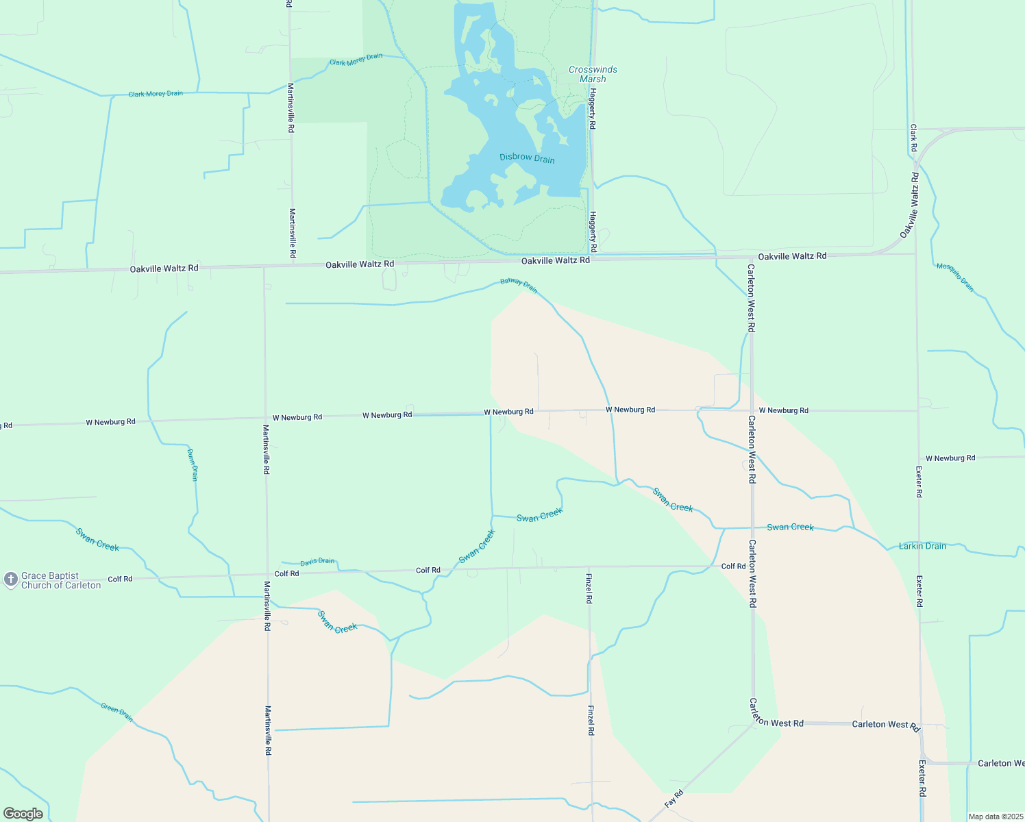 map of restaurants, bars, coffee shops, grocery stores, and more near 4490 West Newburg Road in Carleton