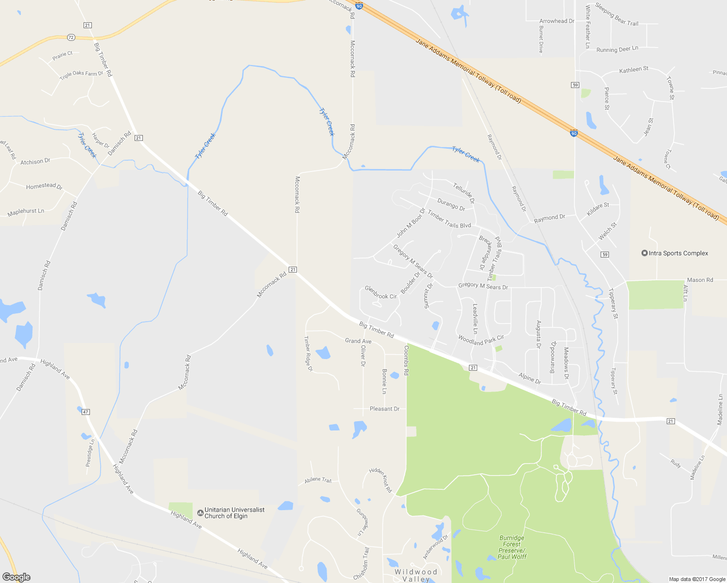 map of restaurants, bars, coffee shops, grocery stores, and more near 106 Glenbrook Circle in Gilberts