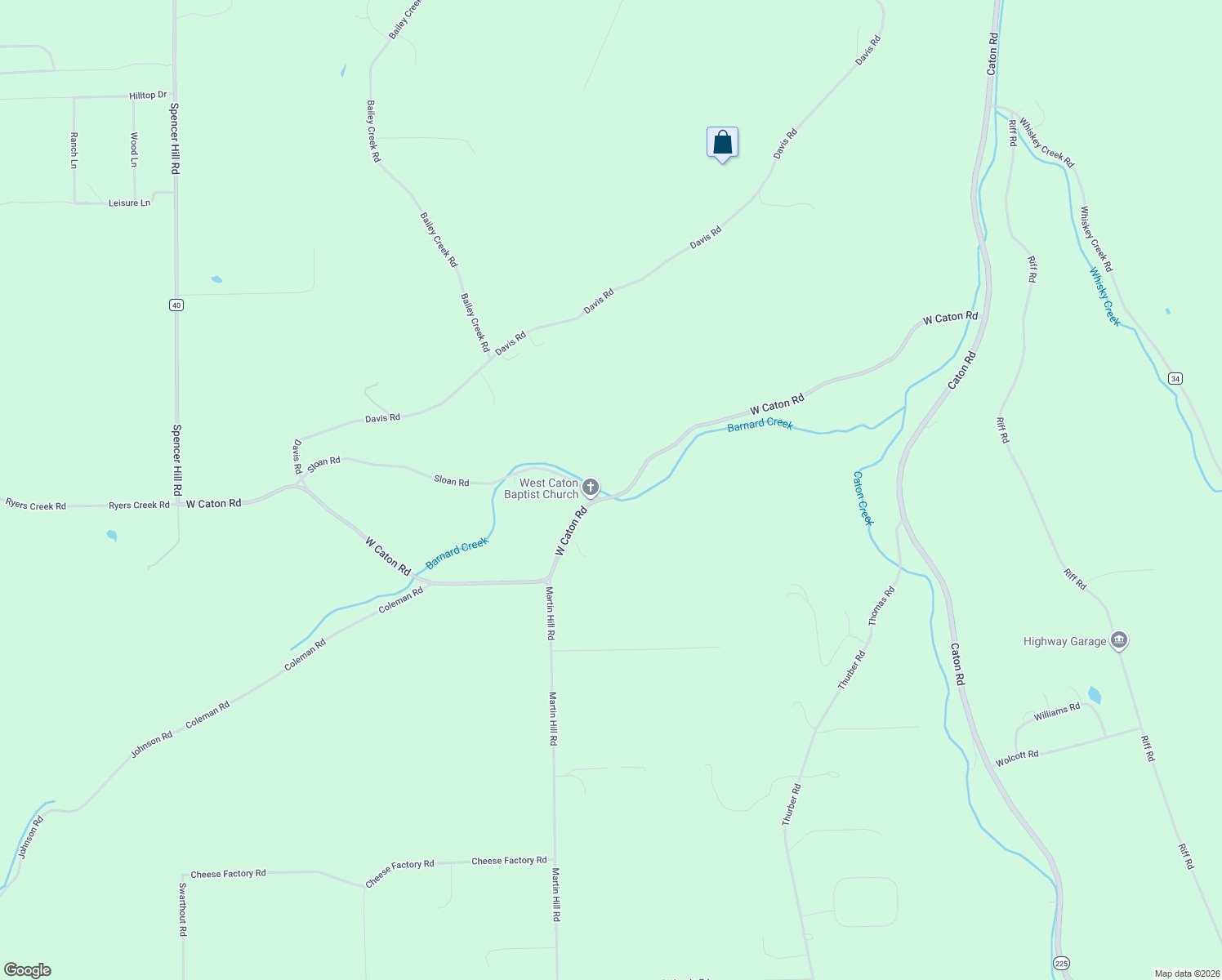 map of restaurants, bars, coffee shops, grocery stores, and more near 10691 West Caton Road in Corning