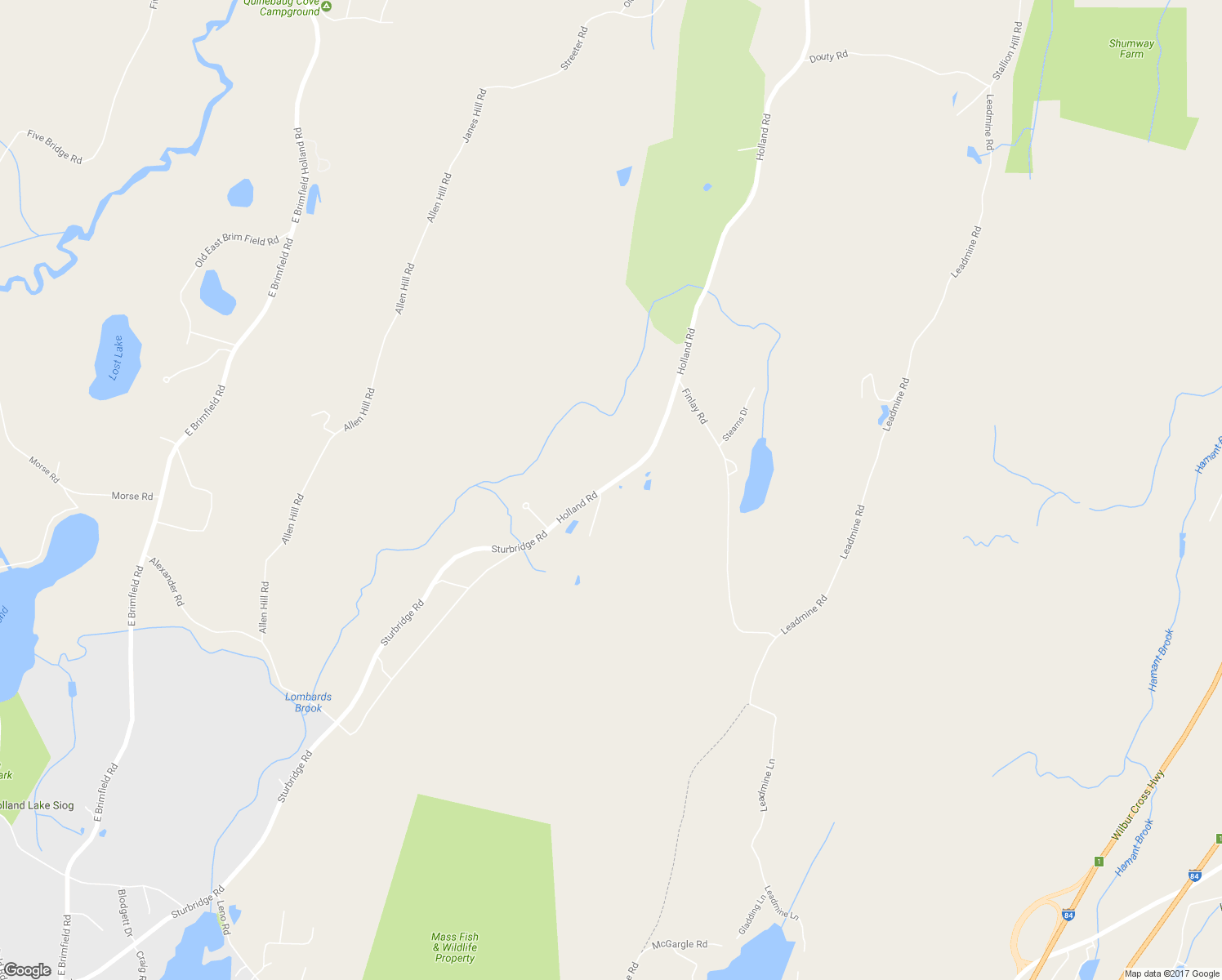 map of restaurants, bars, coffee shops, grocery stores, and more near 267 Holland Road in Sturbridge