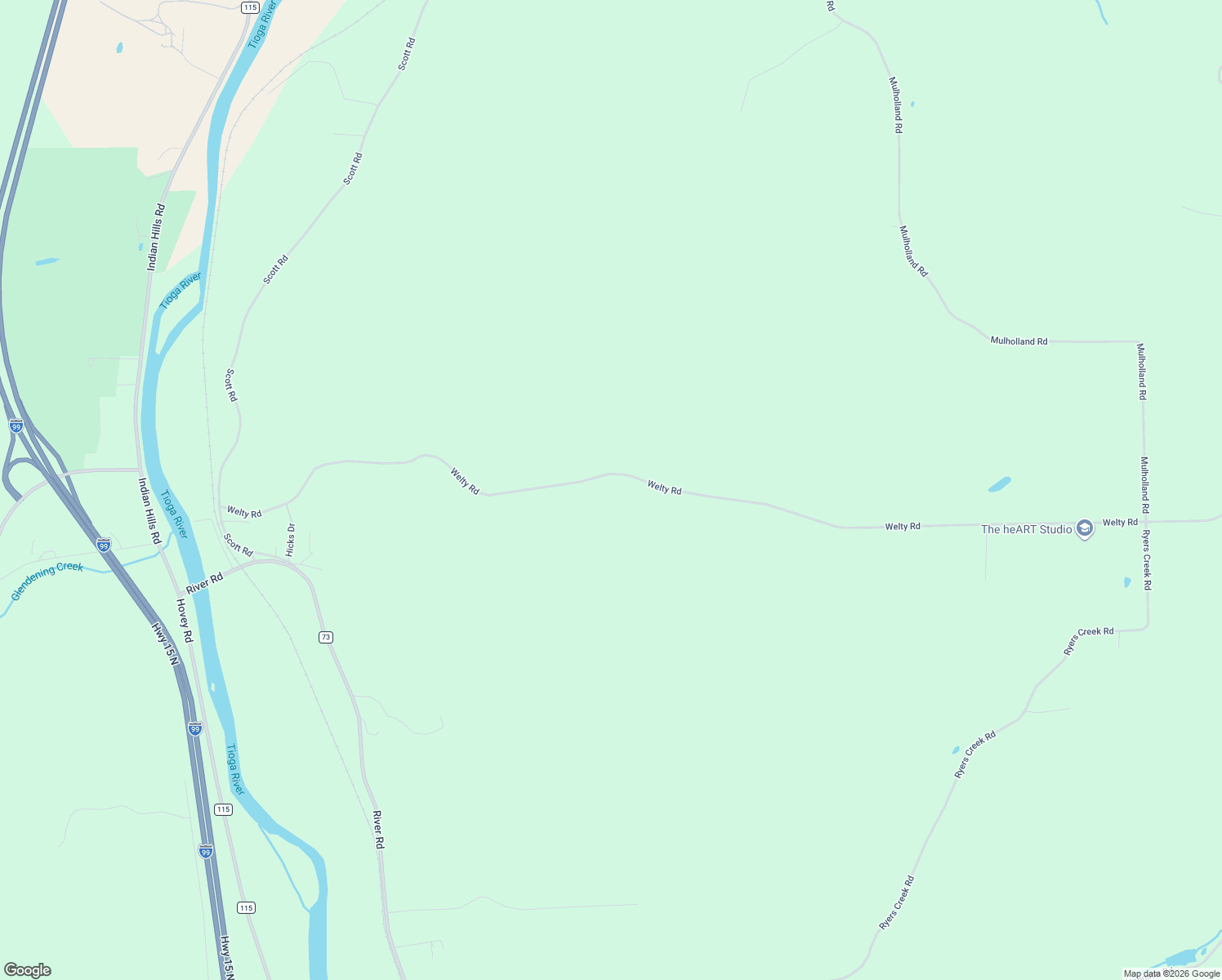 map of restaurants, bars, coffee shops, grocery stores, and more near 9632 Welty Road in Lindley