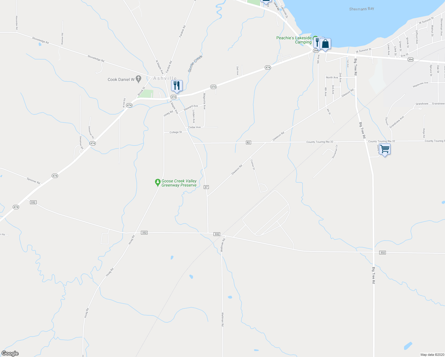 map of restaurants, bars, coffee shops, grocery stores, and more near 4746 Gleason Road in Ashville