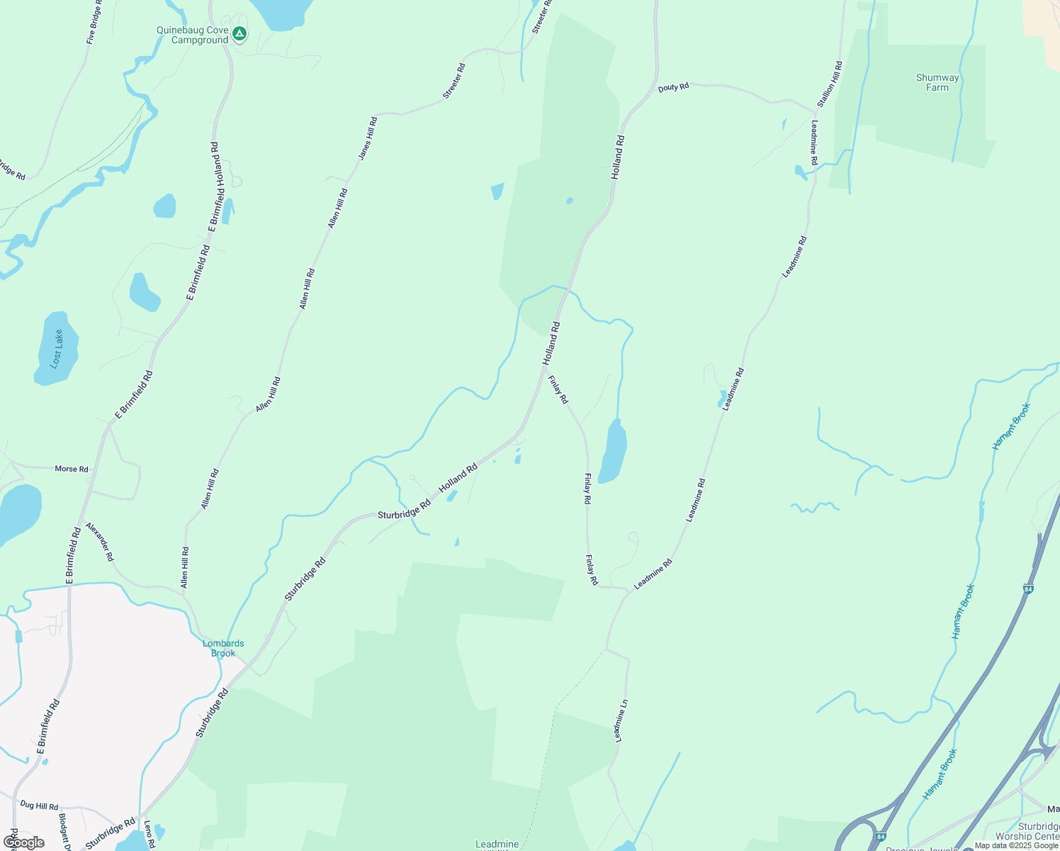 map of restaurants, bars, coffee shops, grocery stores, and more near 259 Holland Road in Sturbridge