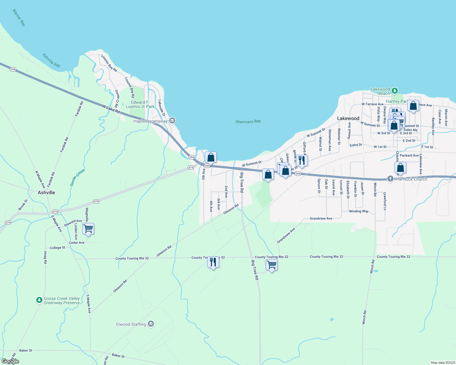 map of restaurants, bars, coffee shops, grocery stores, and more near 2234 2nd Avenue in Lakewood