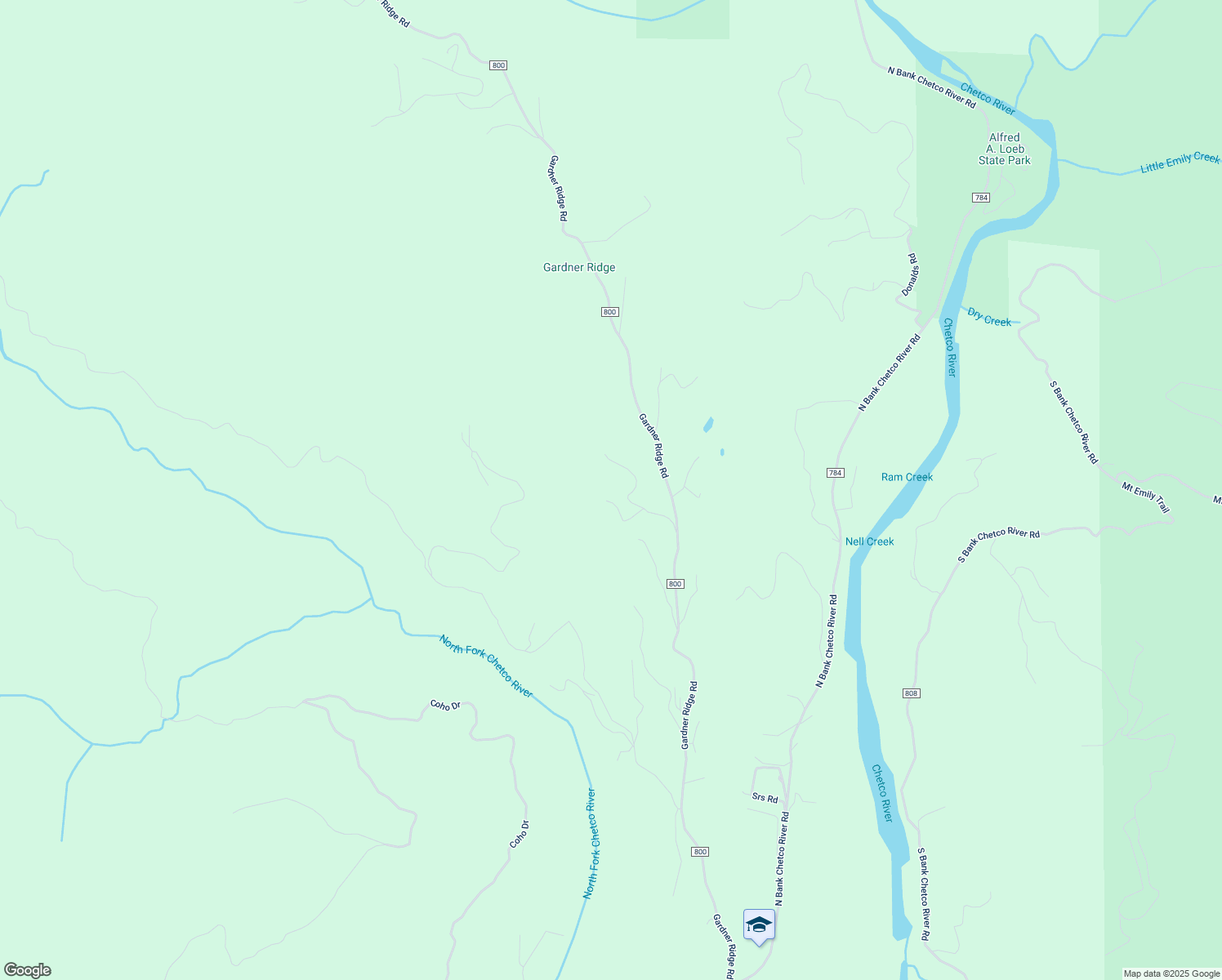 map of restaurants, bars, coffee shops, grocery stores, and more near 17956 Gardner Ridge Road in Brookings