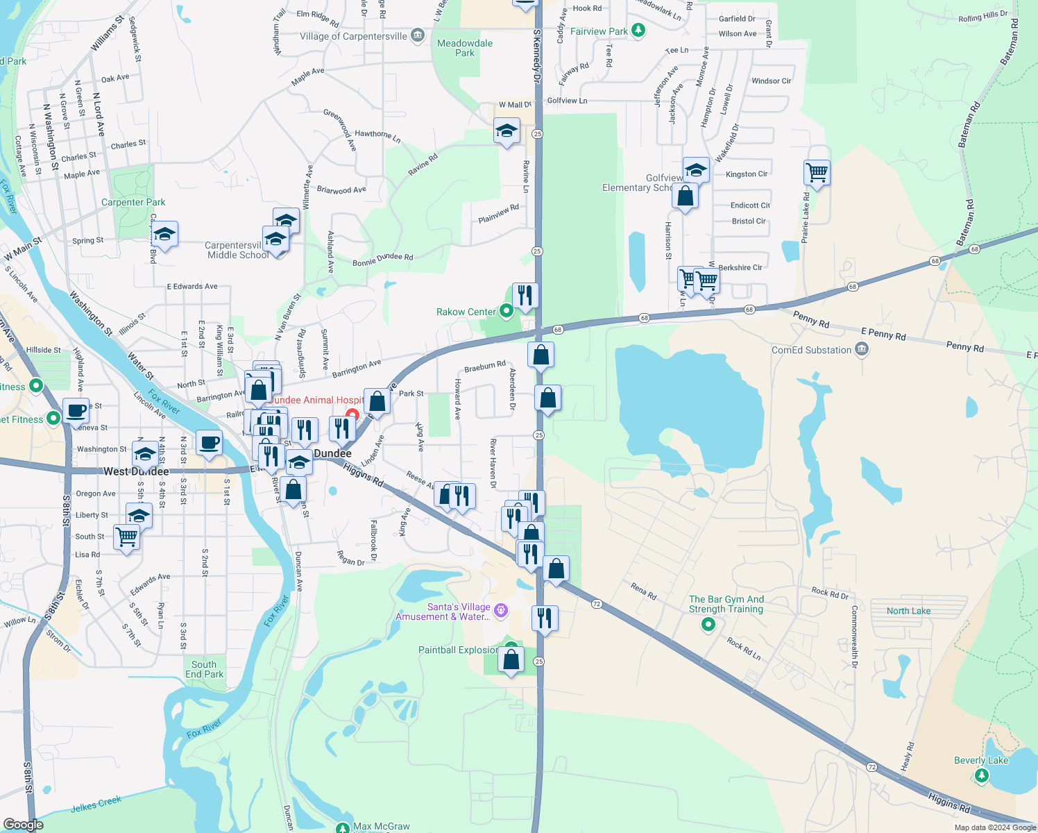 158 Aberdeen Drive, East Dundee IL Walk Score