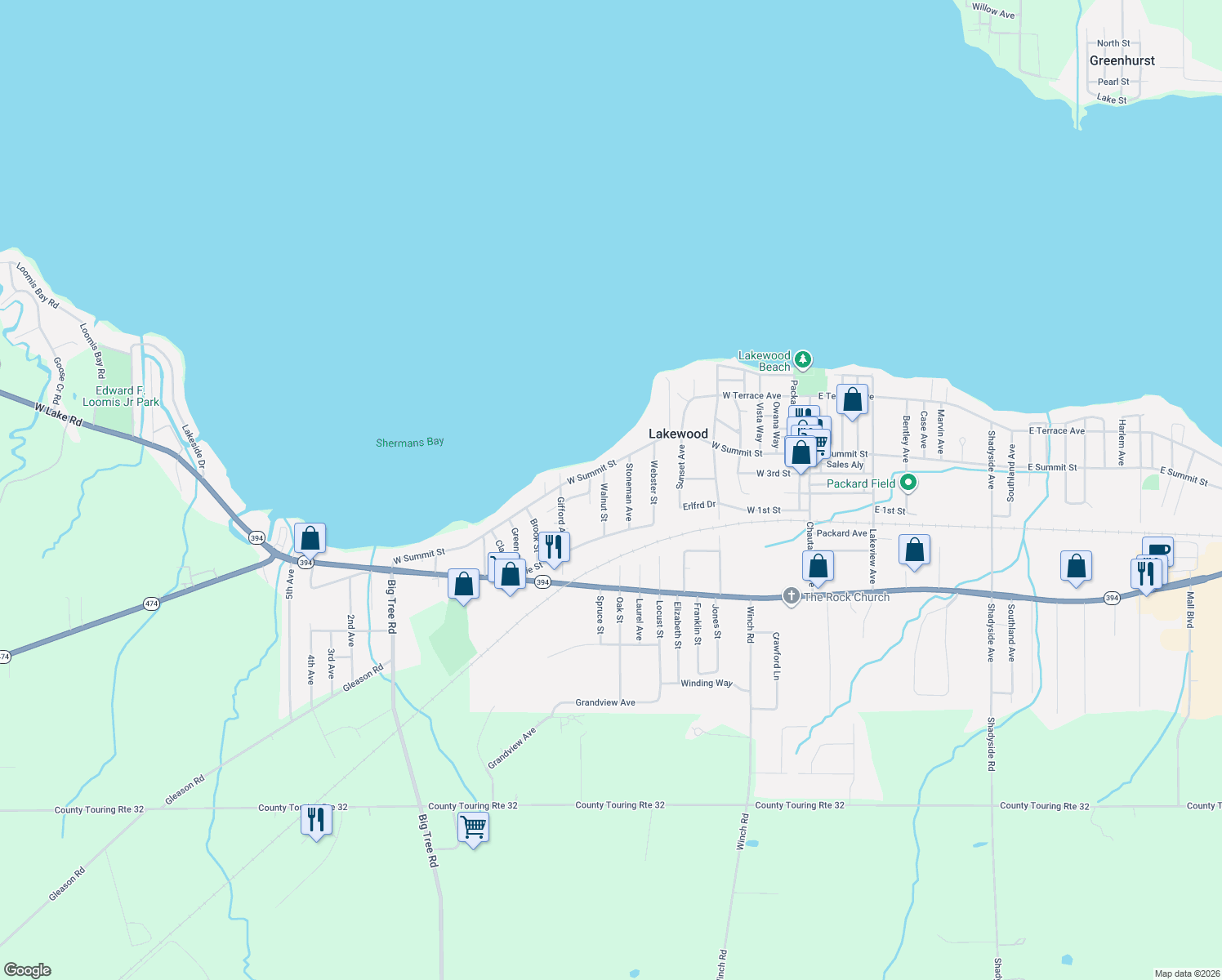 map of restaurants, bars, coffee shops, grocery stores, and more near 7 Walnut St in Lakewood