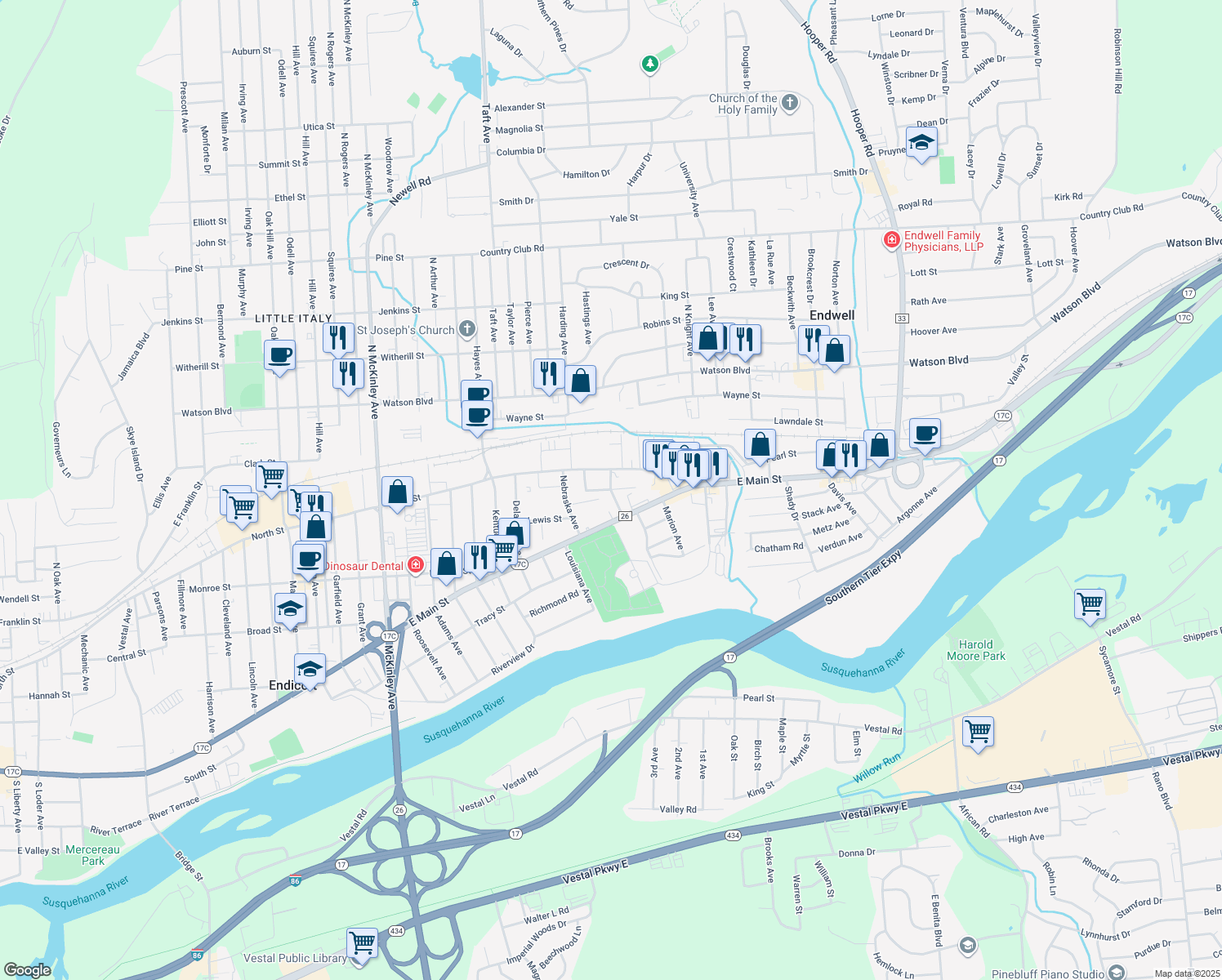 Barteau Street & Moore Avenue, Endwell NY Walk Score