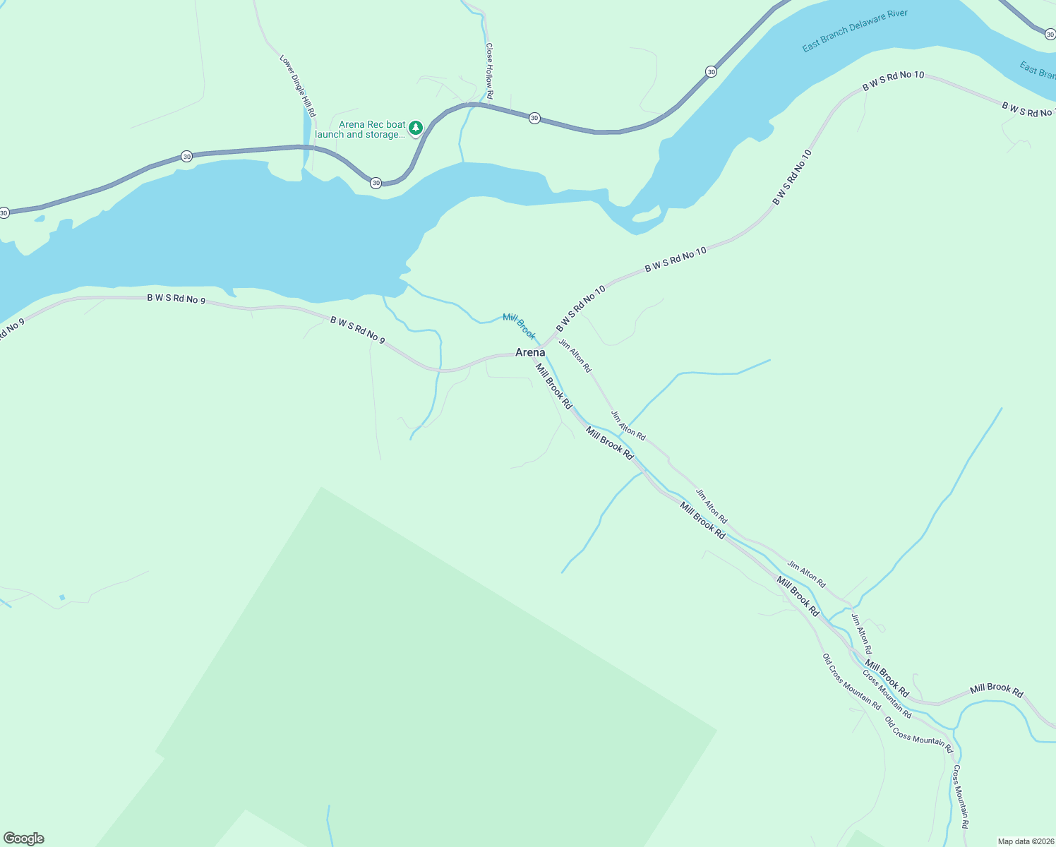 map of restaurants, bars, coffee shops, grocery stores, and more near 170 Beardsley Lane in Margaretville