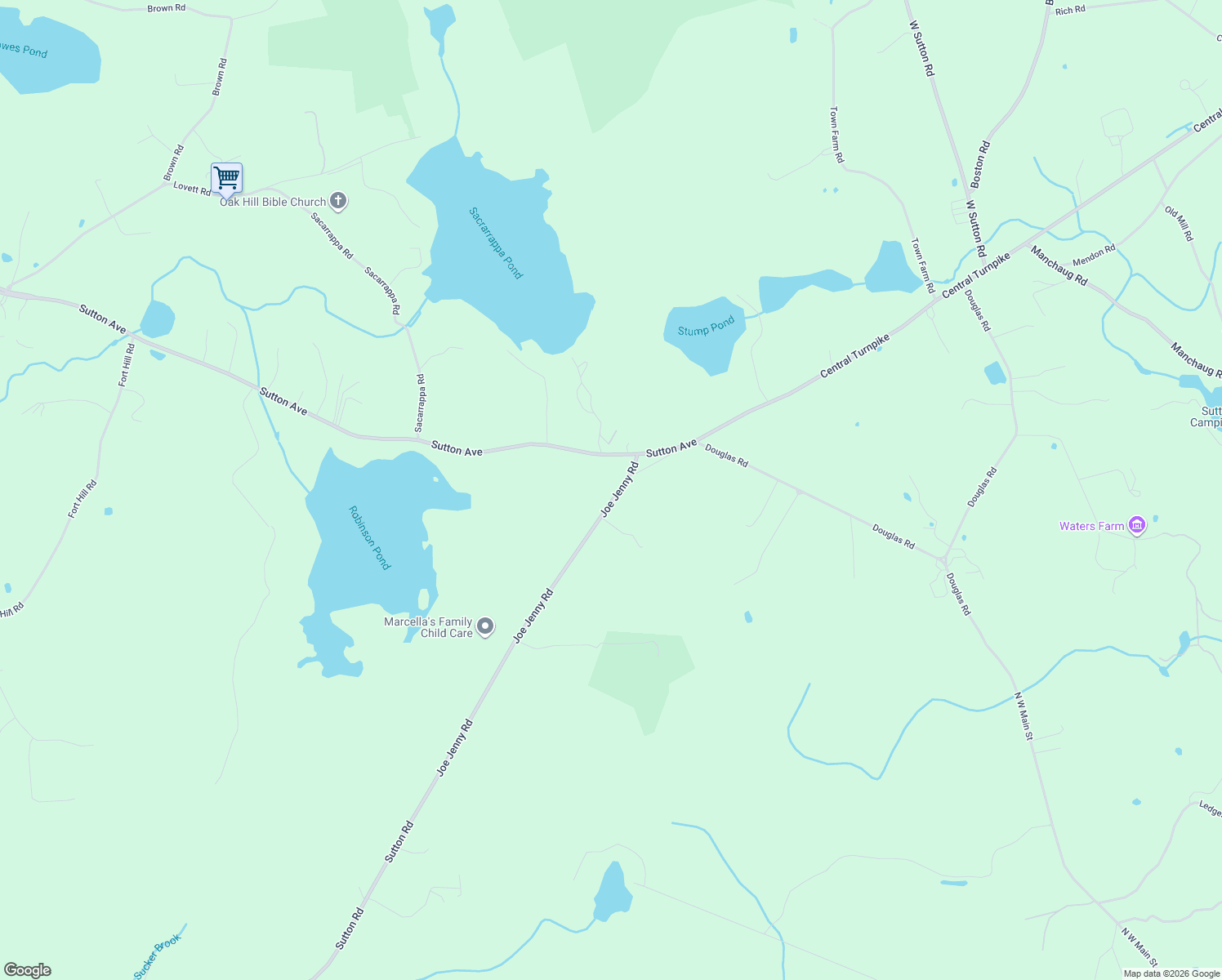 map of restaurants, bars, coffee shops, grocery stores, and more near 4 Joe Jenny Road in Oxford