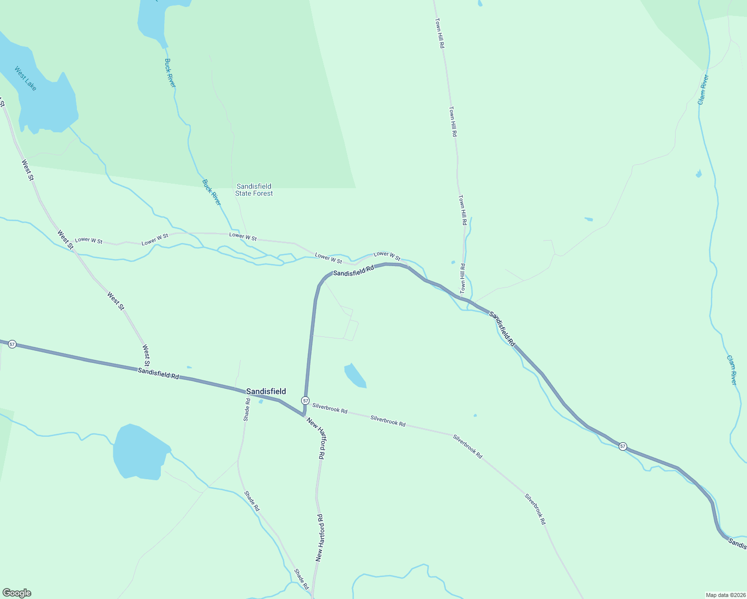 map of restaurants, bars, coffee shops, grocery stores, and more near 165 Sandisfield Road in Sandisfield