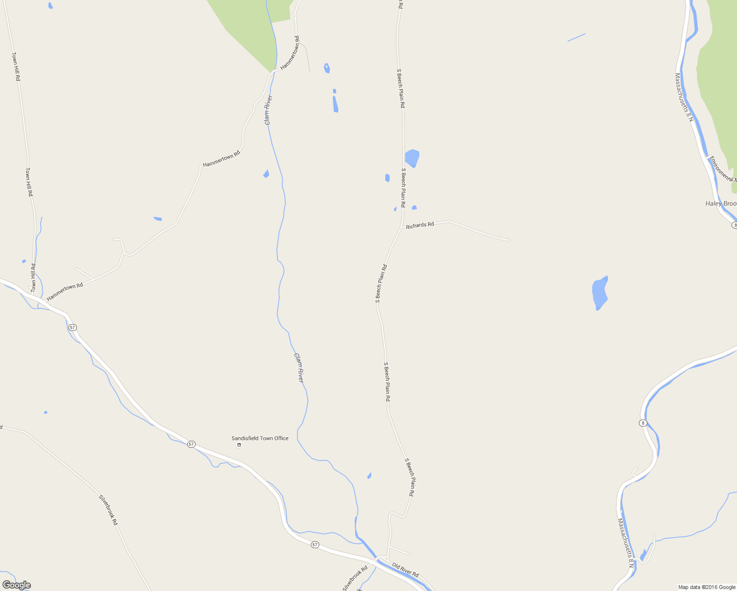 map of restaurants, bars, coffee shops, grocery stores, and more near 69 South Beech Plain Road in Sandisfield