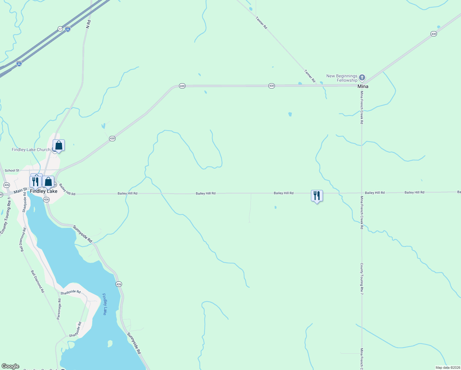 map of restaurants, bars, coffee shops, grocery stores, and more near 9924 Bailey Hill Road in Sherman