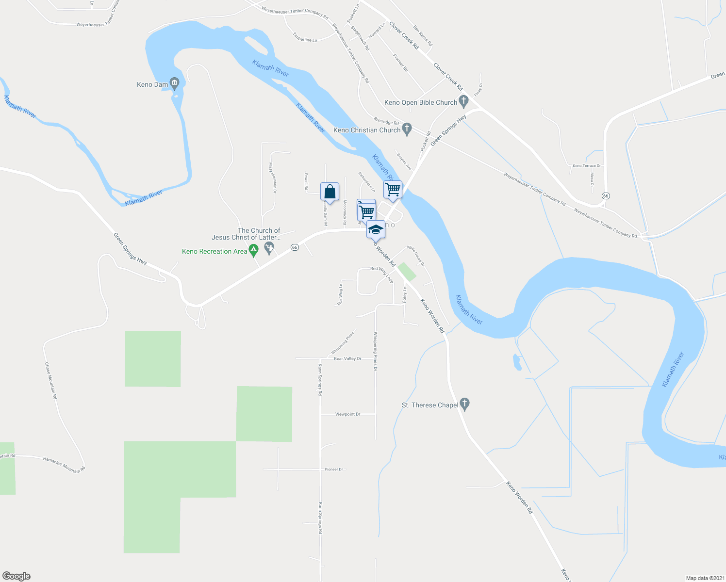 map of restaurants, bars, coffee shops, grocery stores, and more near 15545 Green Wing Loop in Keno