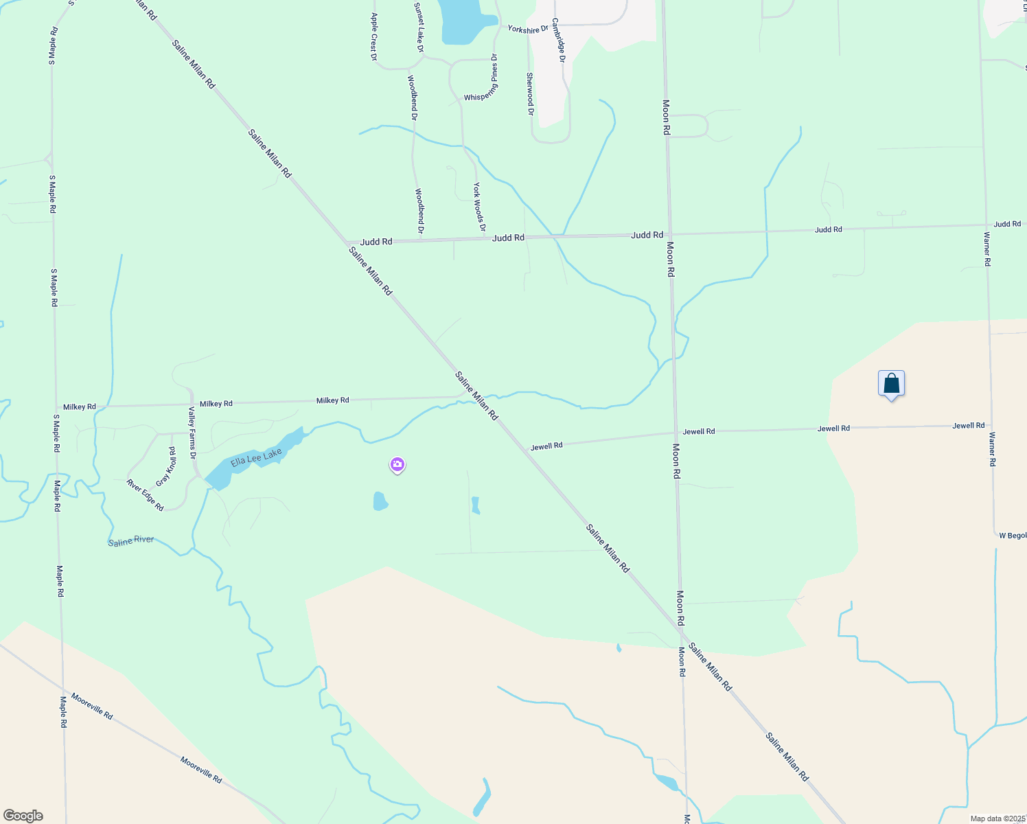 map of restaurants, bars, coffee shops, grocery stores, and more near 10575 Saline Milan Rd in Saline