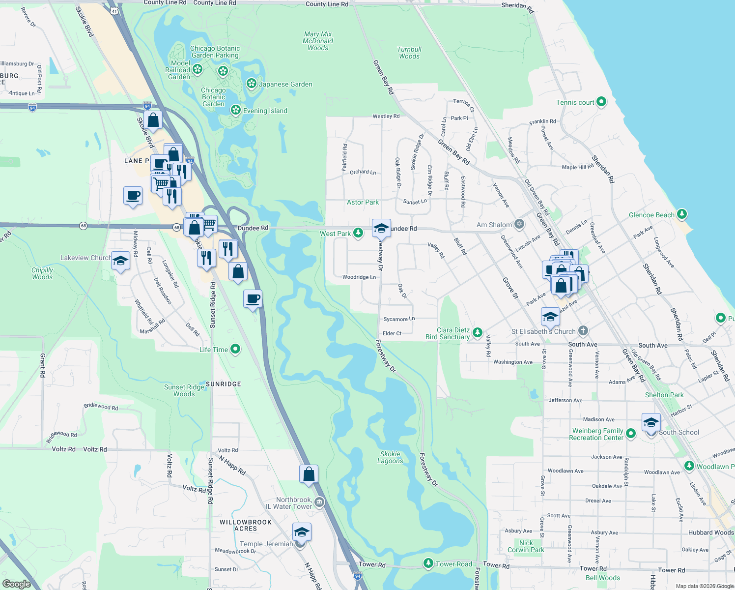 map of restaurants, bars, coffee shops, grocery stores, and more near 759 Strawberry Hill Drive in Glencoe