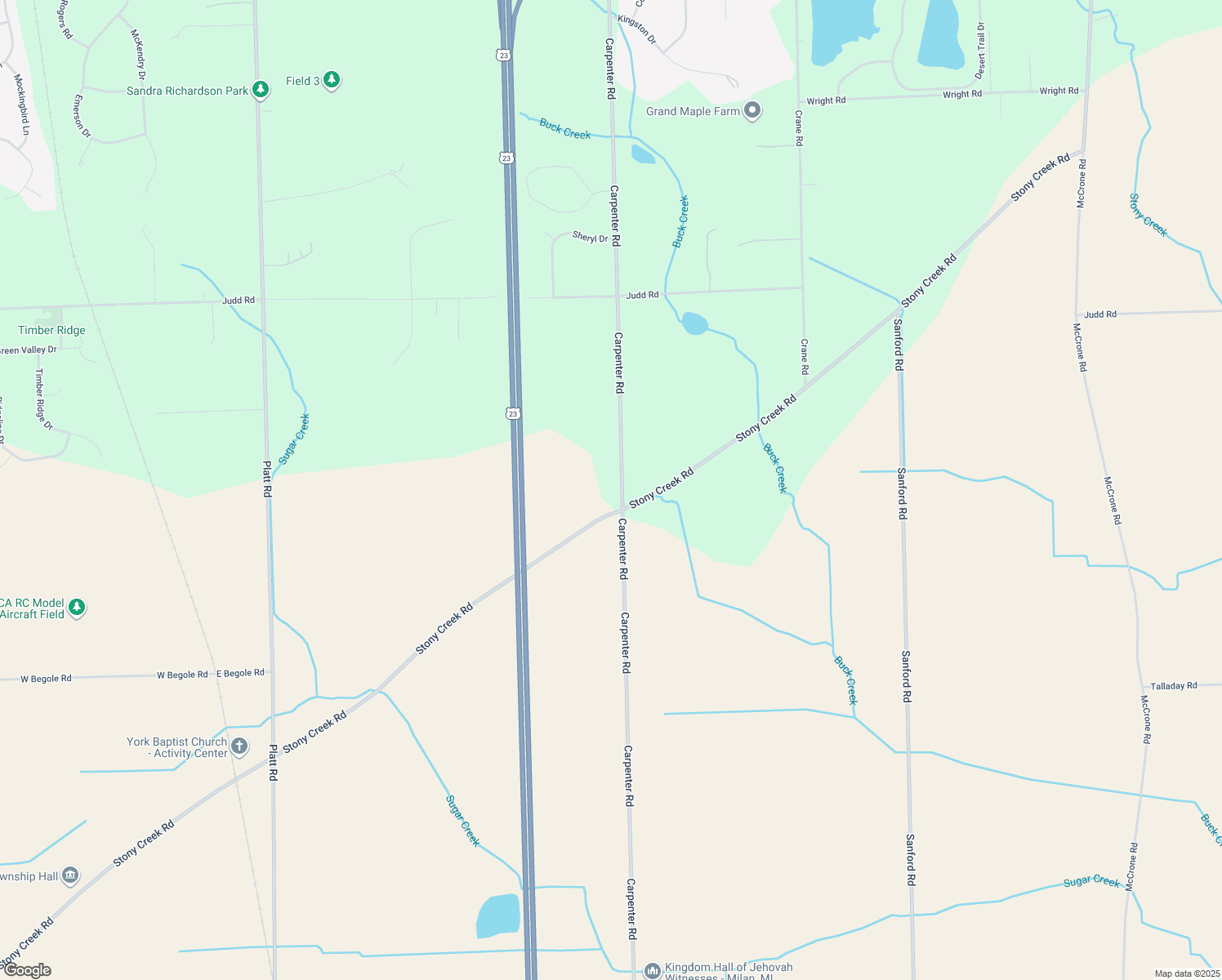 map of restaurants, bars, coffee shops, grocery stores, and more near 10566 Carpenter Road in Milan